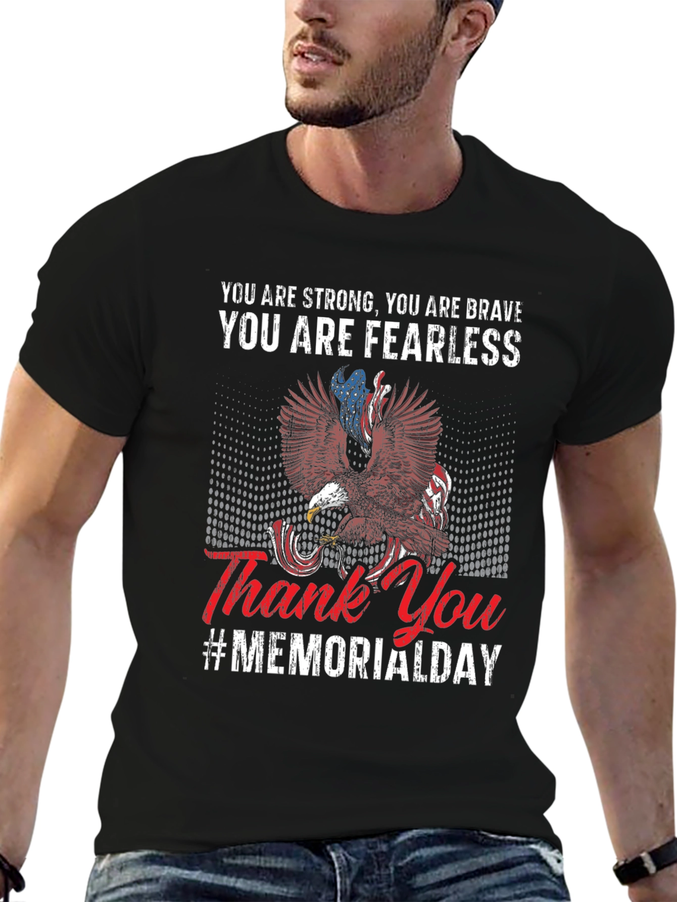 Memorial Day Eagle Graphic T-Shirt