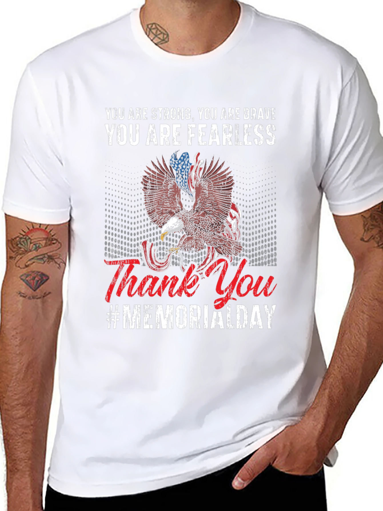 Memorial Day Eagle Graphic T-Shirt