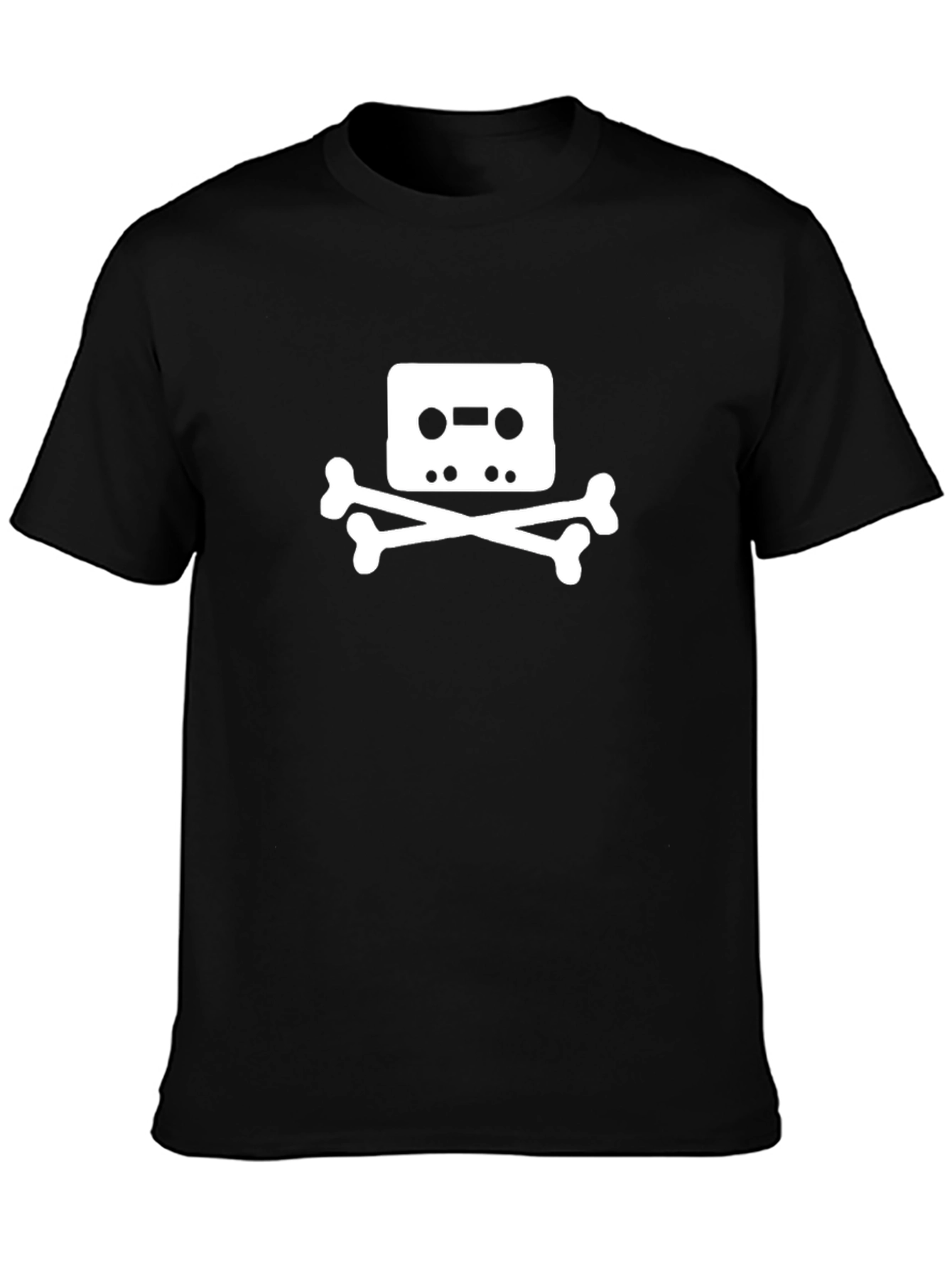 Cassette Tape Skull T-Shirt - Black