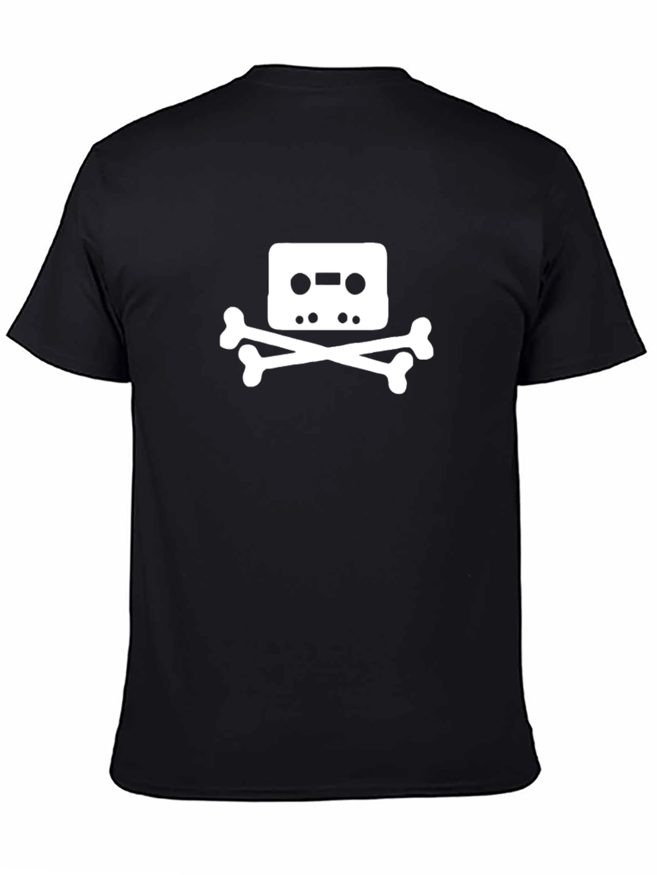 Cassette Tape Skull T-Shirt - Black