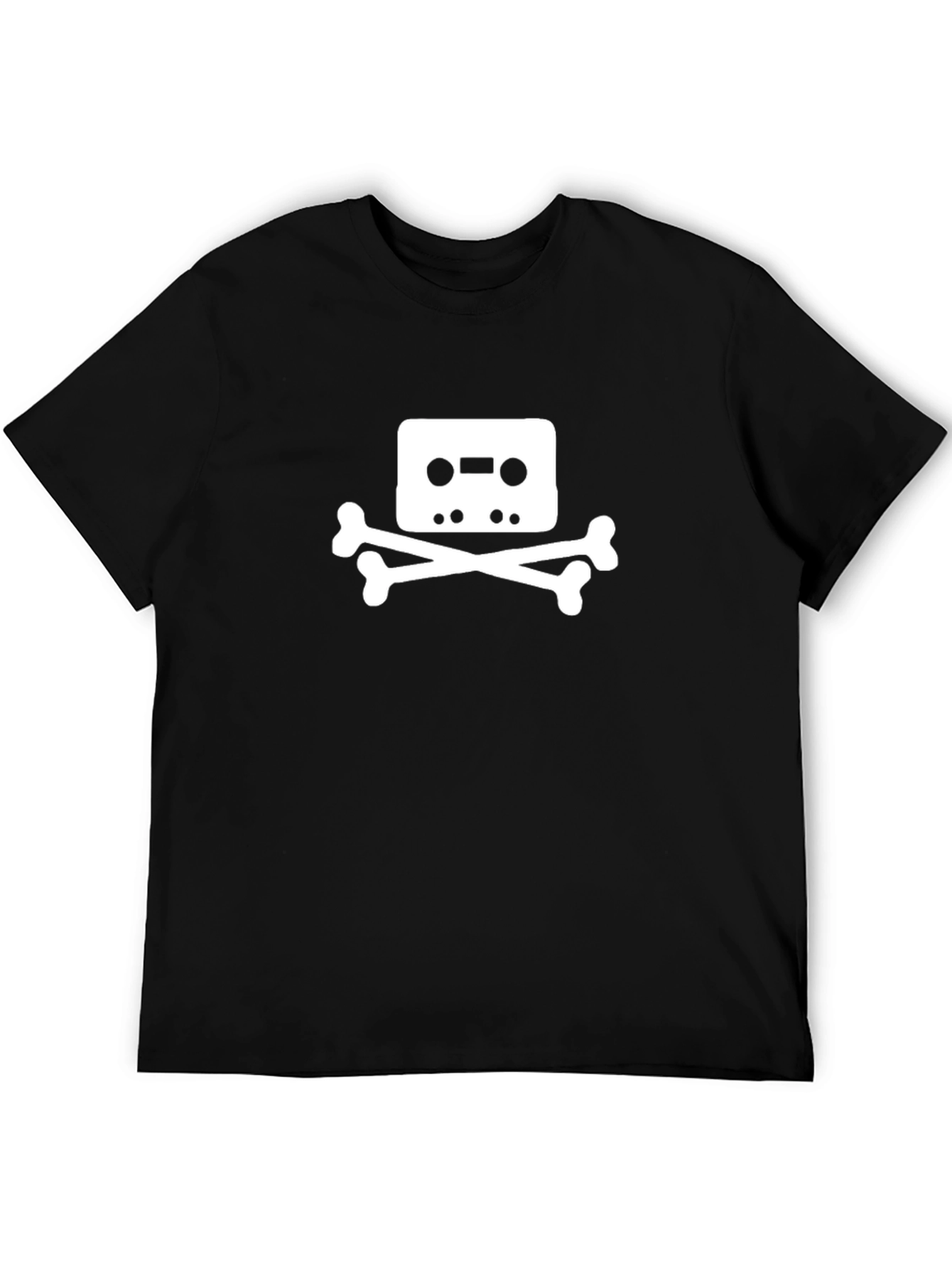 Cassette Tape Skull T-Shirt - Black
