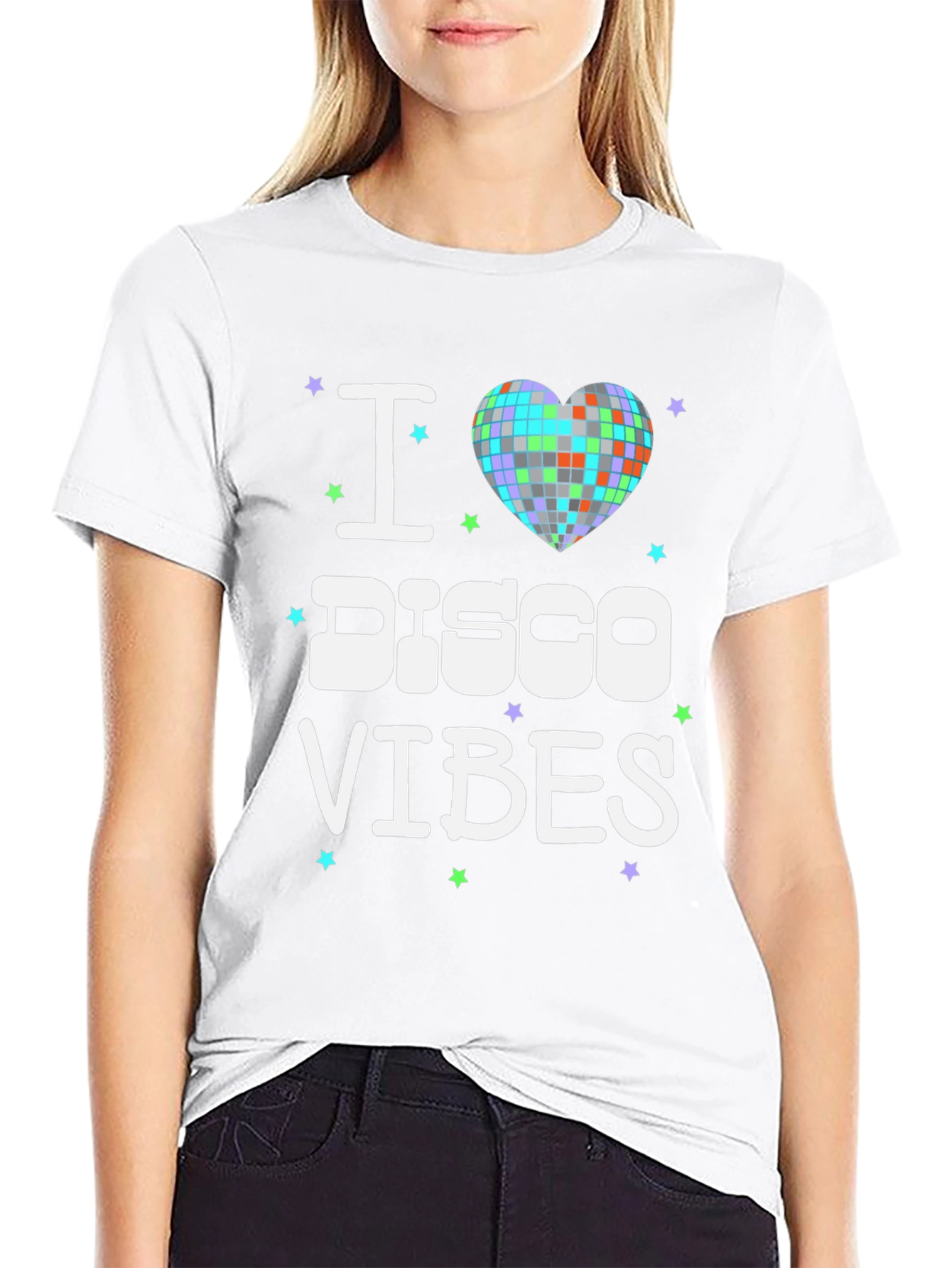 I Heart Disco Vibes Black T-Shirt