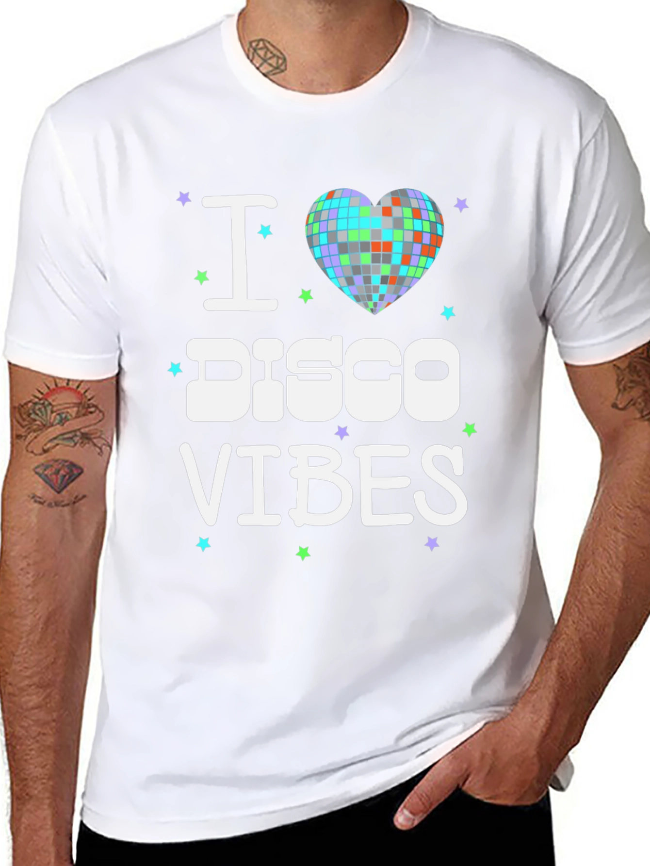 I Heart Disco Vibes Black T-Shirt