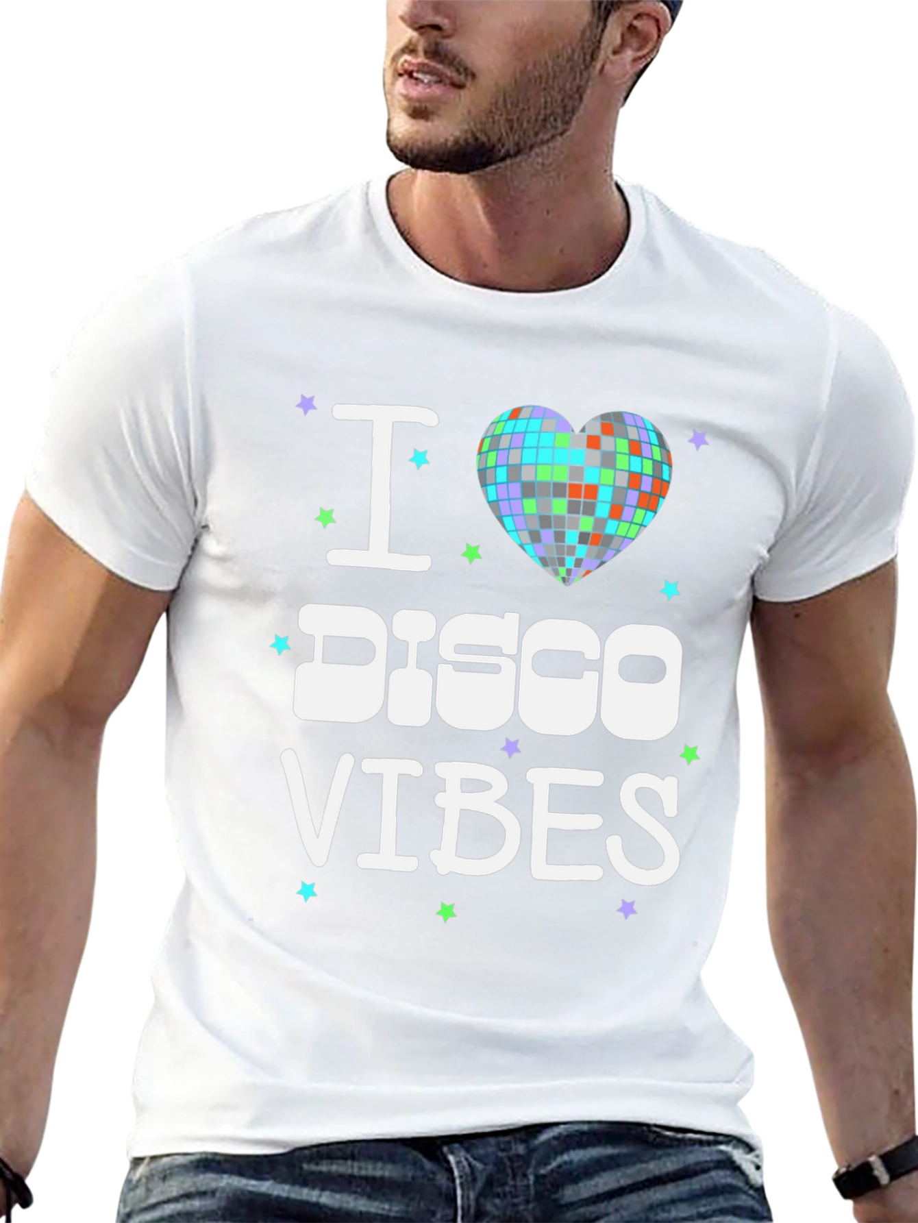 I Heart Disco Vibes Black T-Shirt