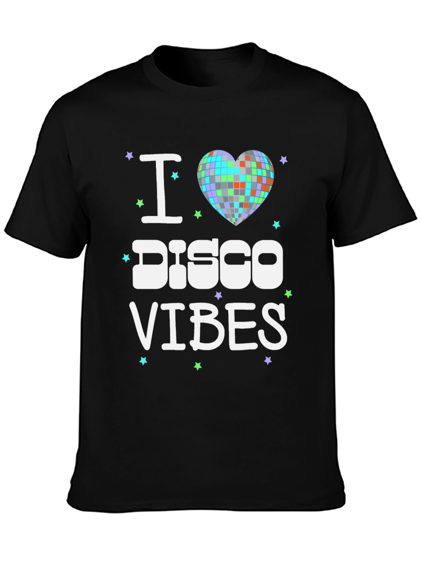 I Heart Disco Vibes Black T-Shirt