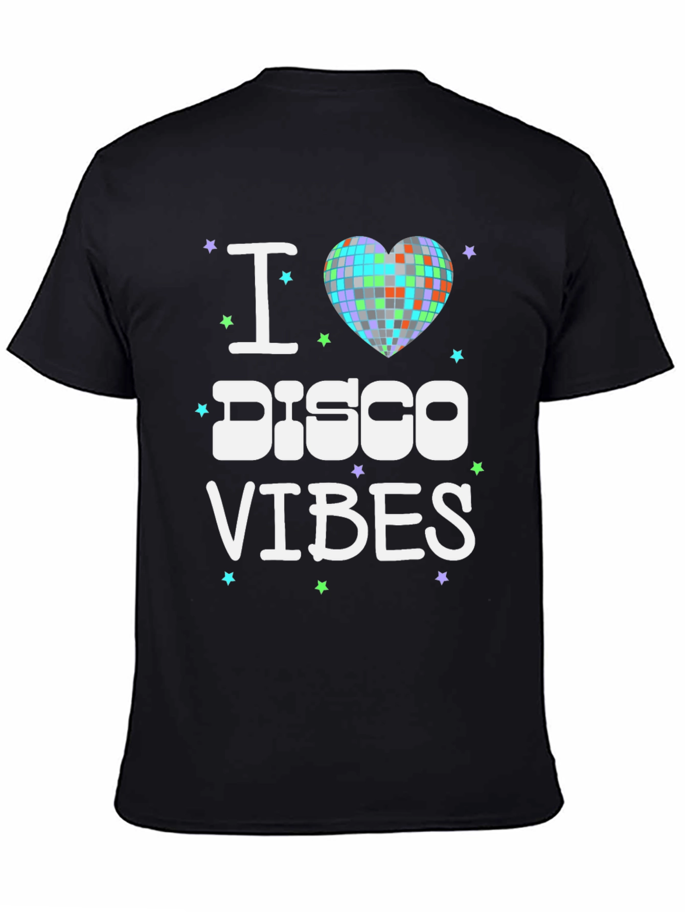 I Heart Disco Vibes Black T-Shirt