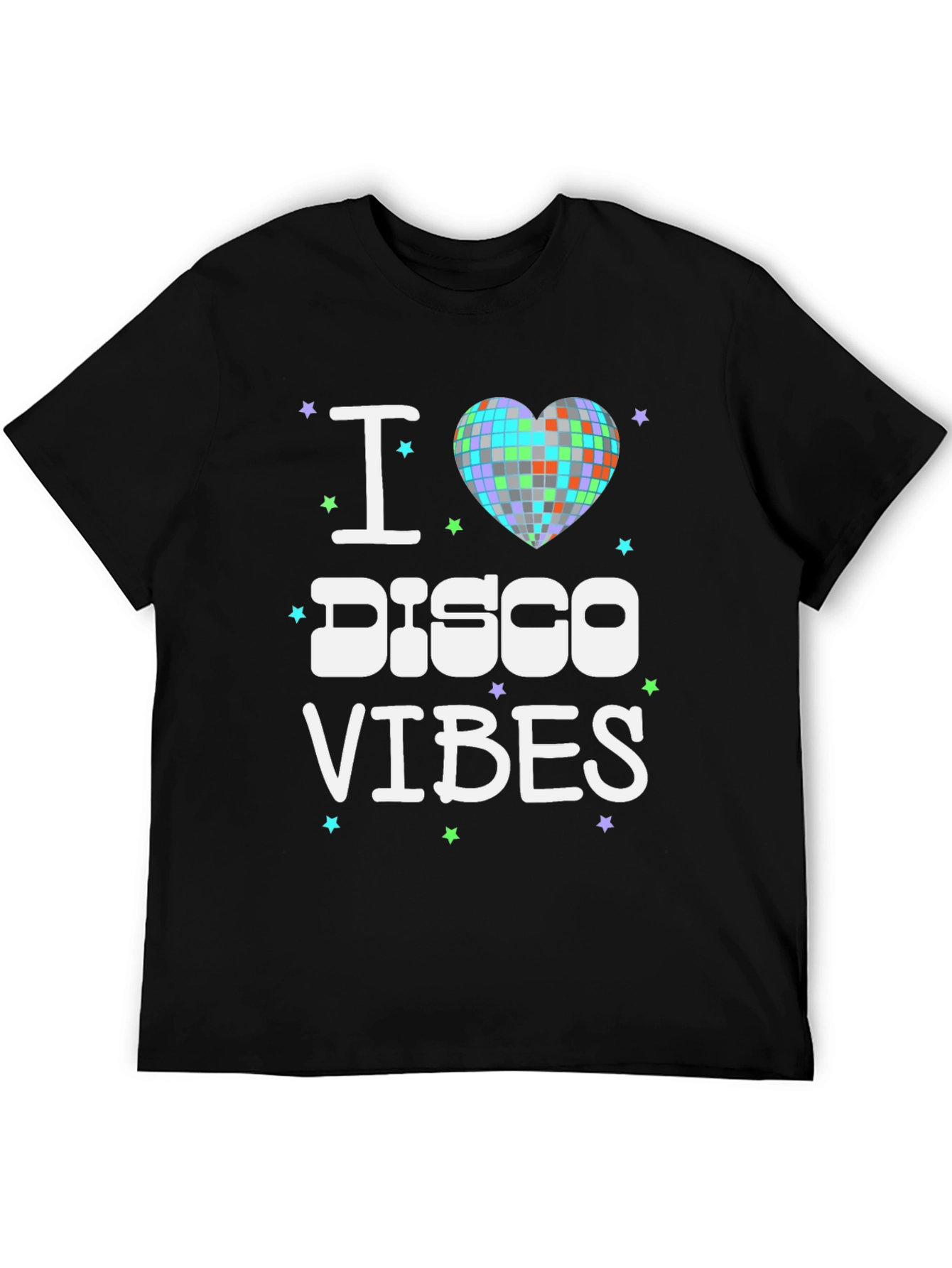 I Heart Disco Vibes Black T-Shirt