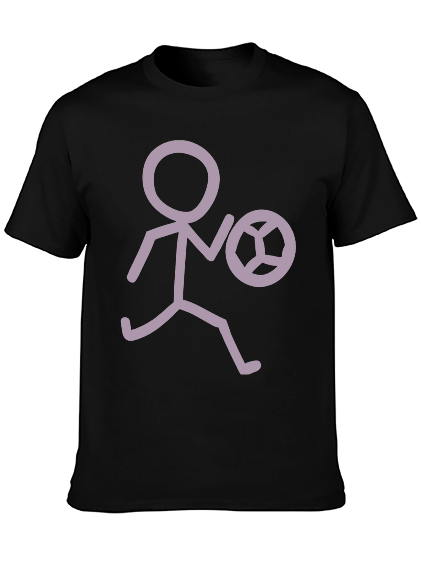 Stick Figure Soccer T-Shirt - Black Tee