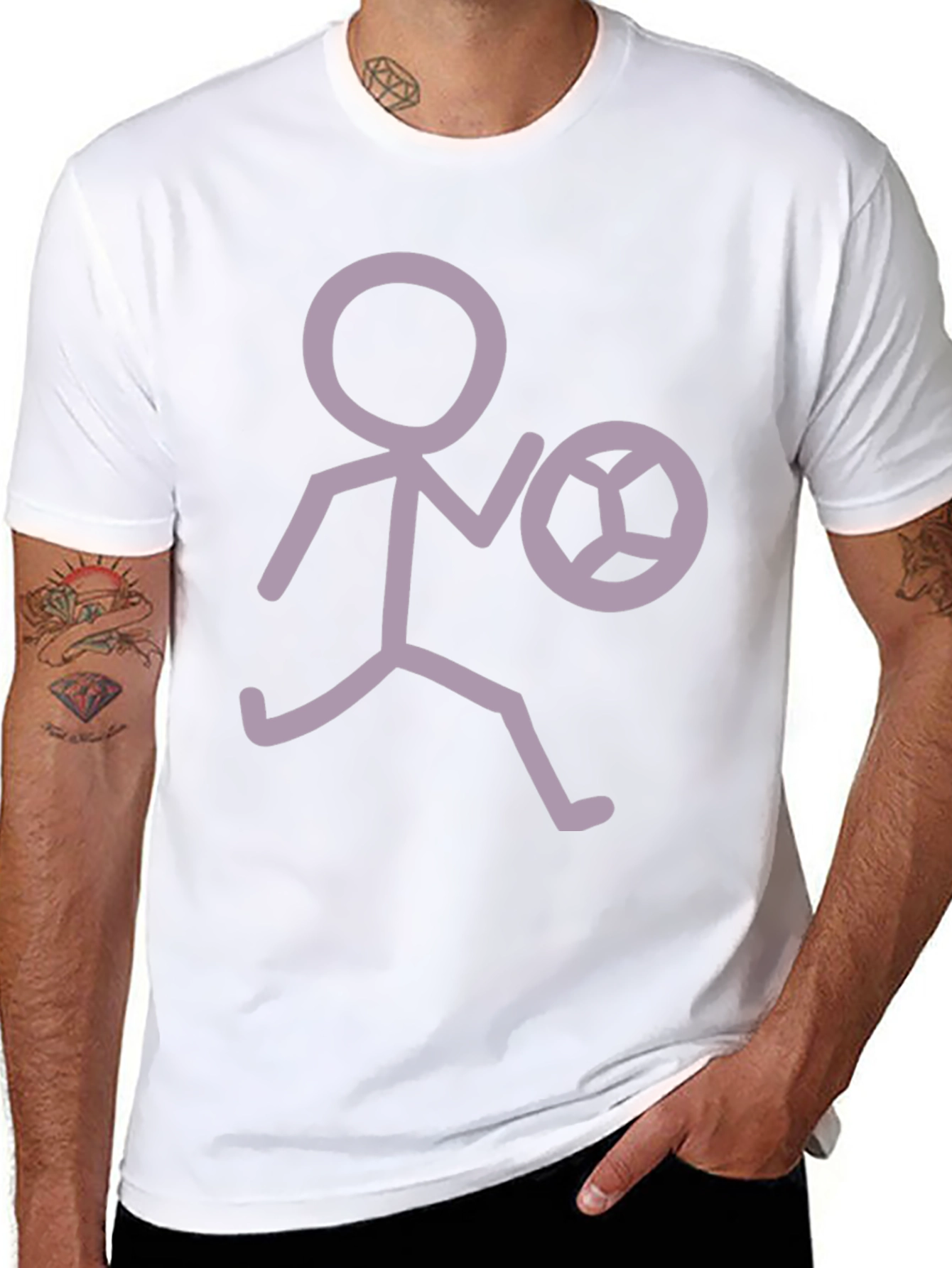 Stick Figure Soccer T-Shirt - Black Tee