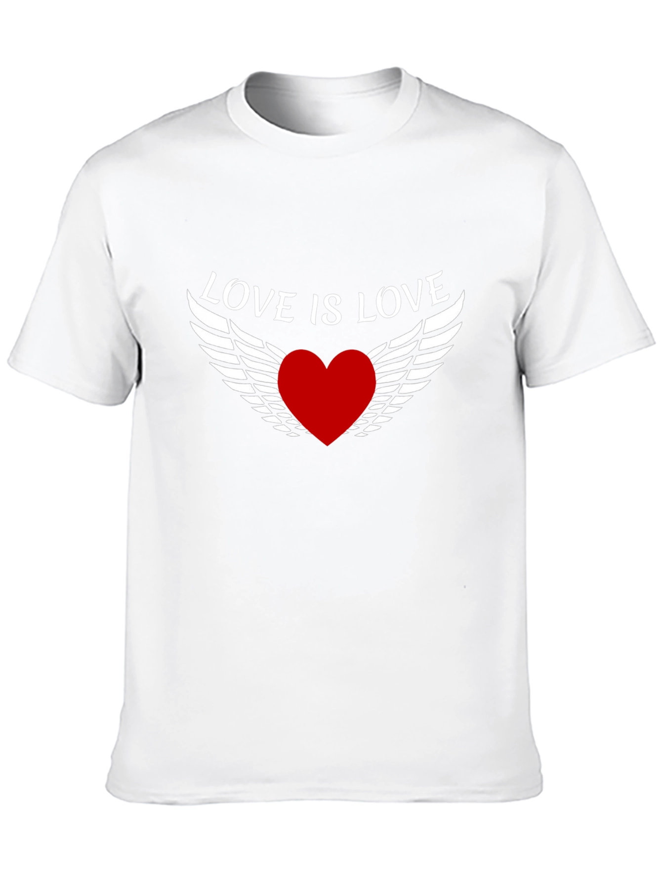 Love is Love Heart Wings Black T-Shirt