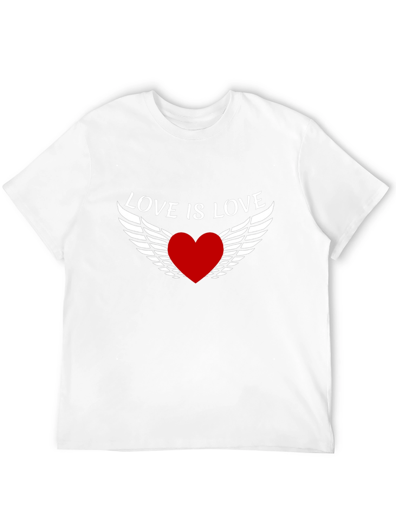 Love is Love Heart Wings Black T-Shirt