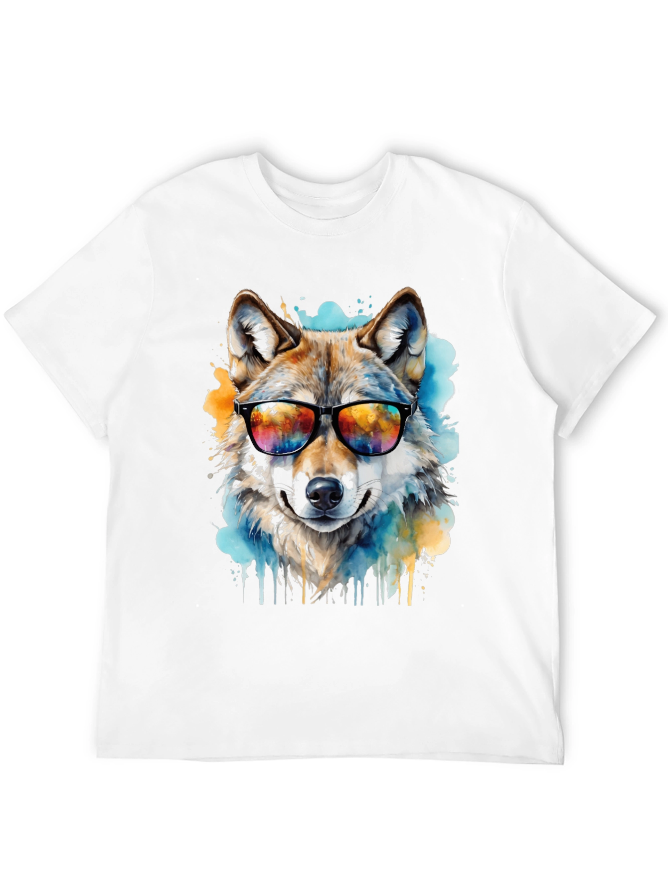Cool Wolf Graphic Tee - Mens Black T-Shirt
