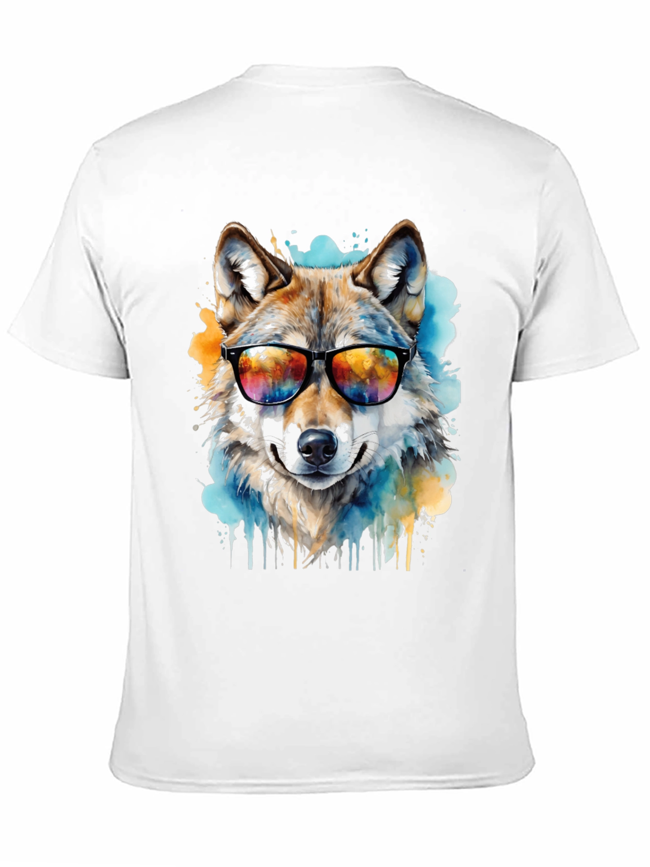 Cool Wolf Graphic Tee - Mens Black T-Shirt