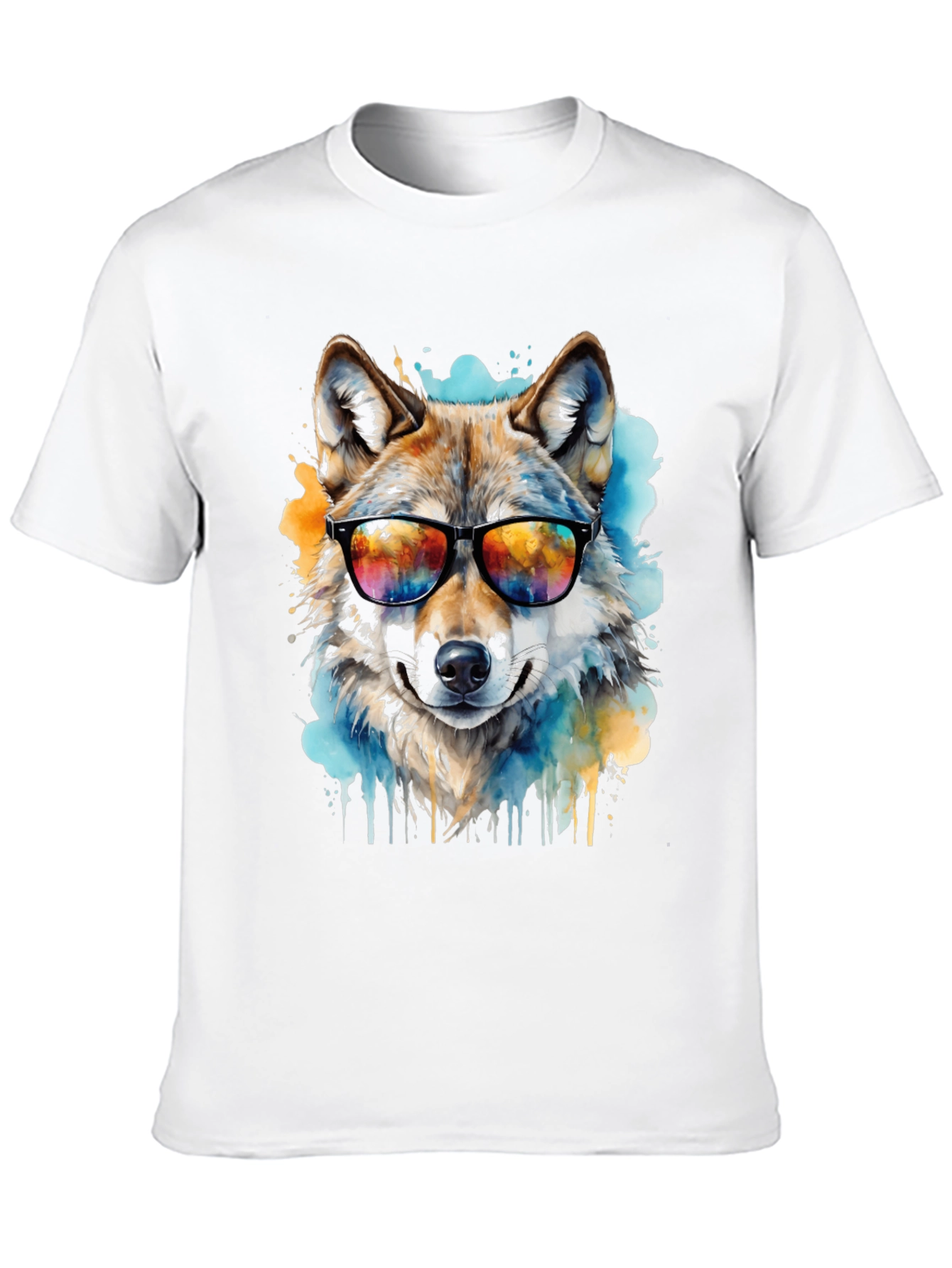 Cool Wolf Graphic Tee - Mens Black T-Shirt