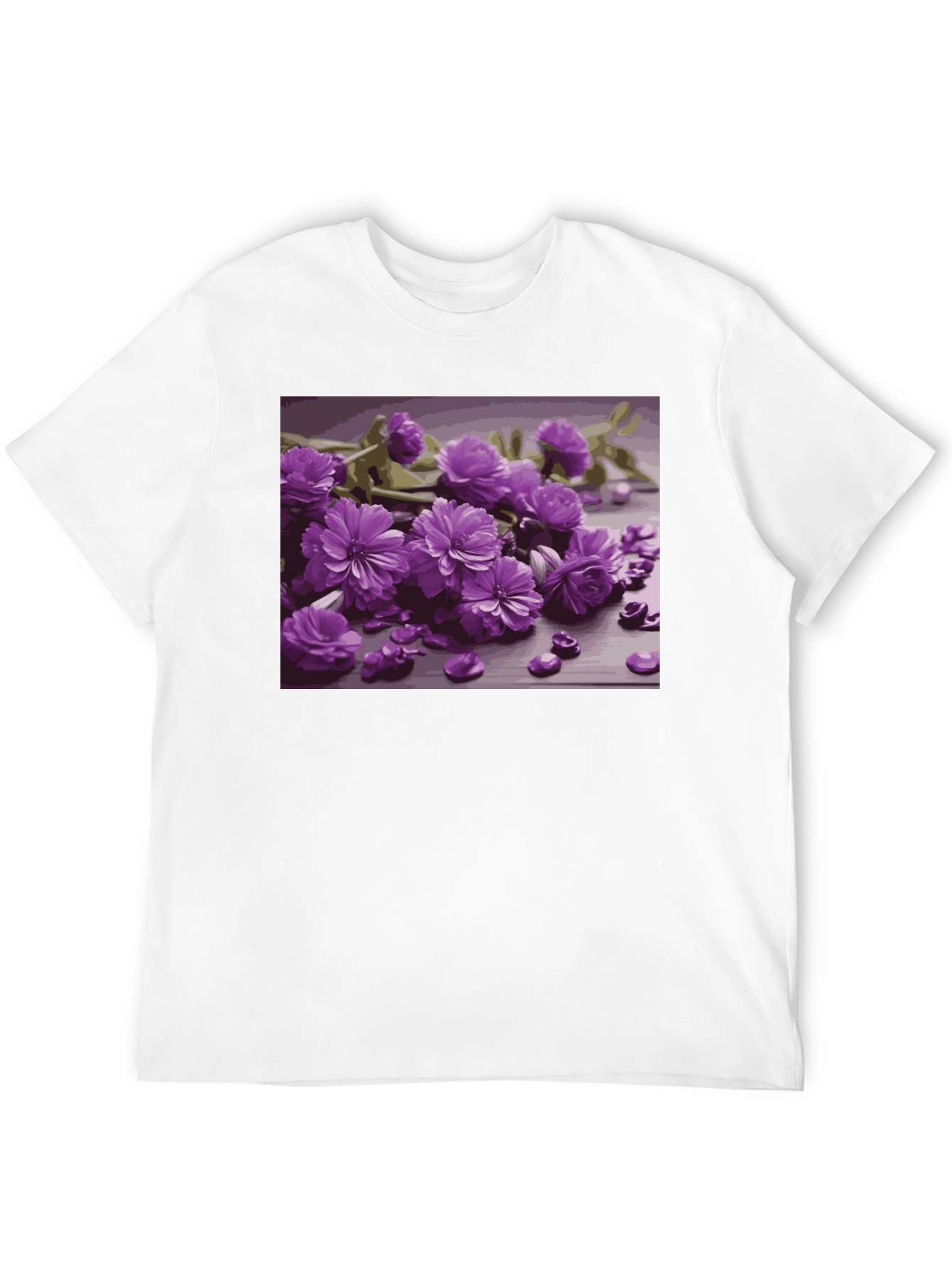 Floral Print Black Tee