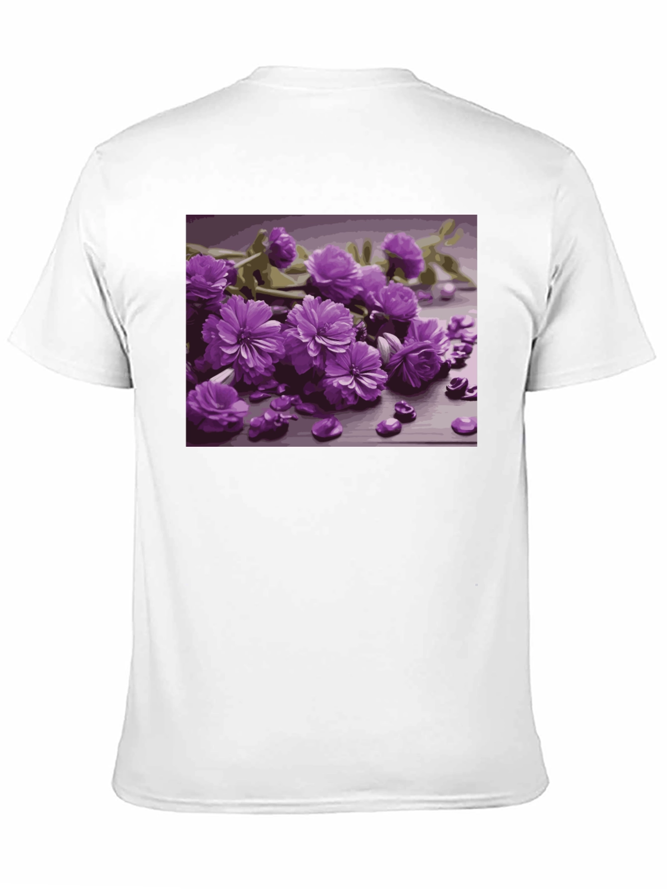 Floral Print Black Tee
