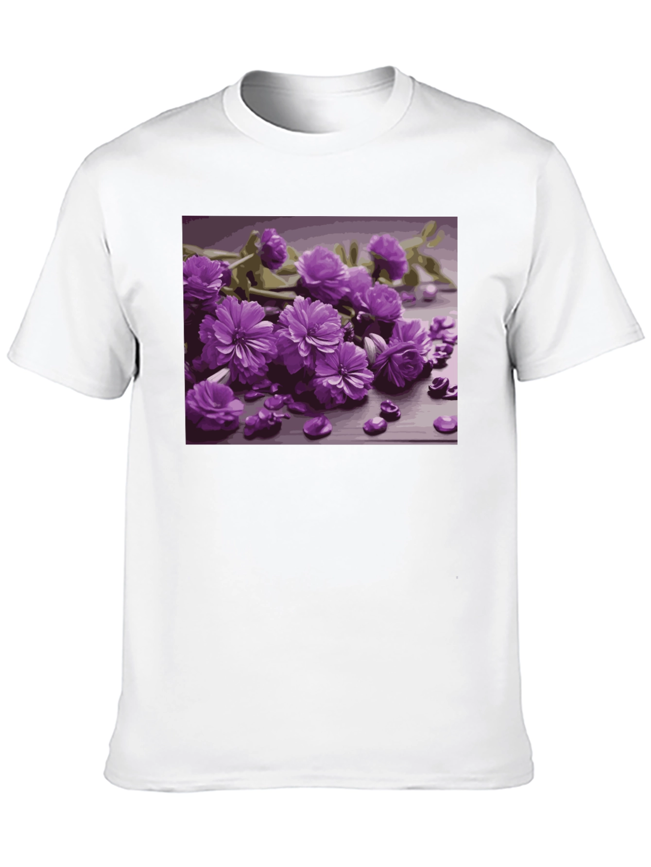 Floral Print Black Tee