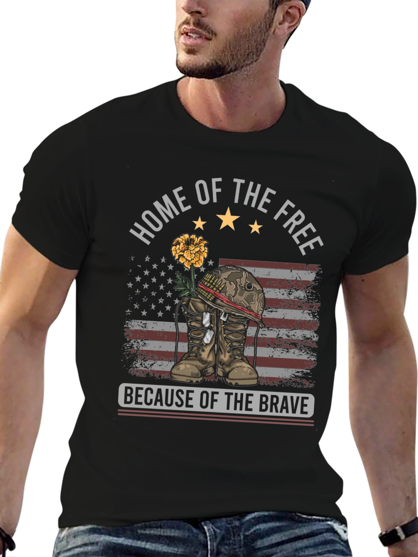 Home of the Free T-Shirt - Patriotic Design