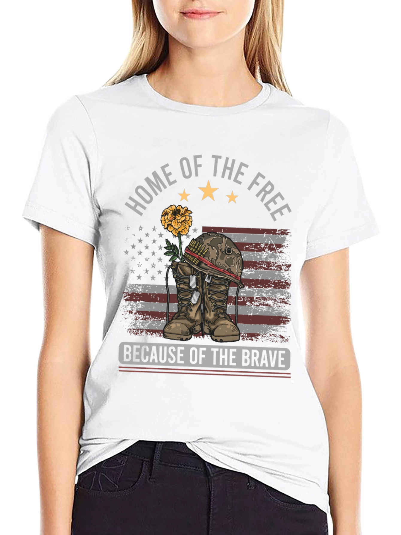 Home of the Free T-Shirt - Patriotic Design