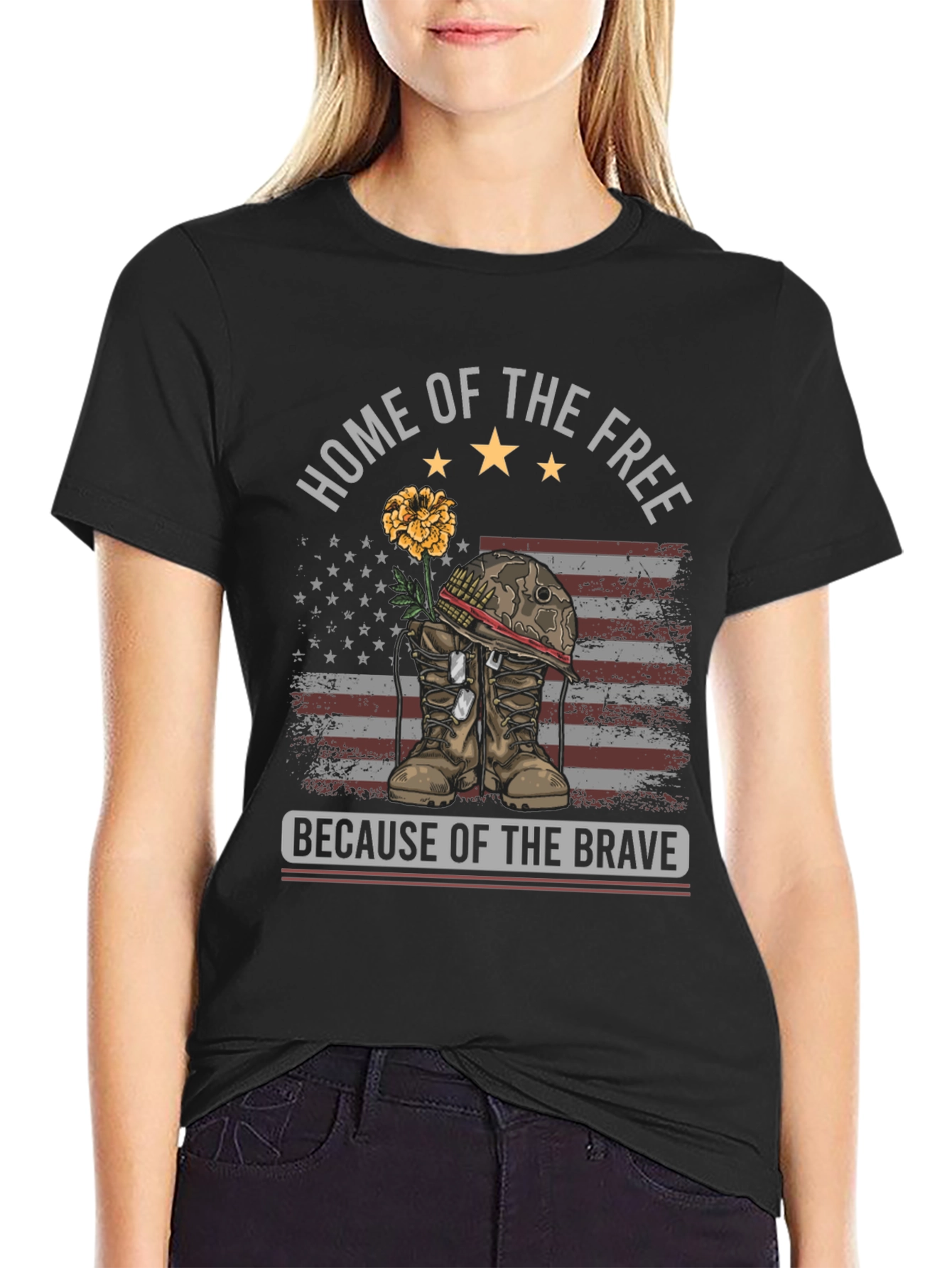 Home of the Free T-Shirt - Patriotic Design