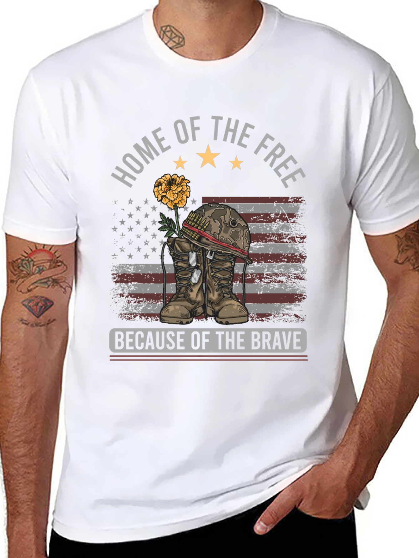 Home of the Free T-Shirt - Patriotic Design