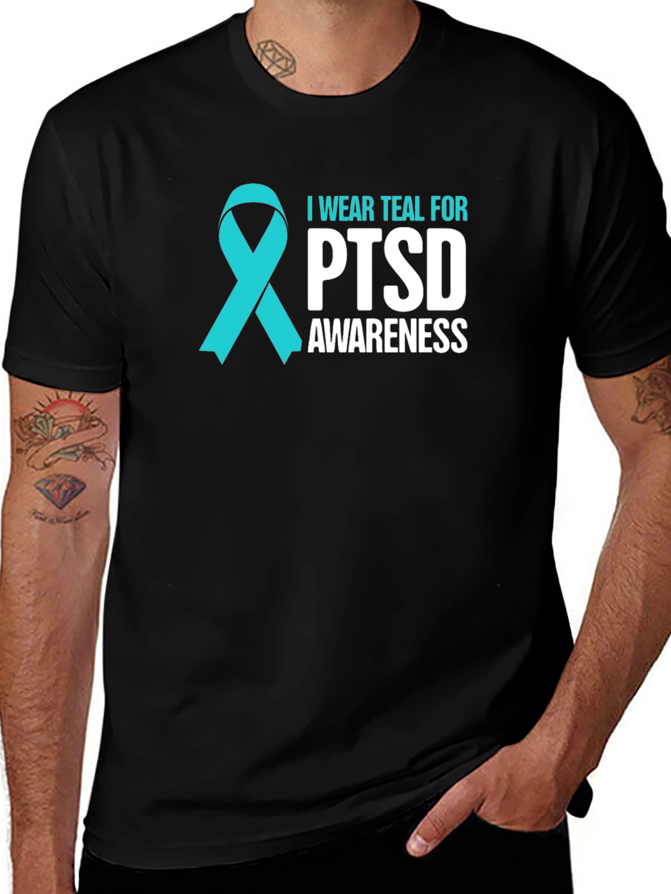 Teal PTSD Awareness Ribbon T-Shirt