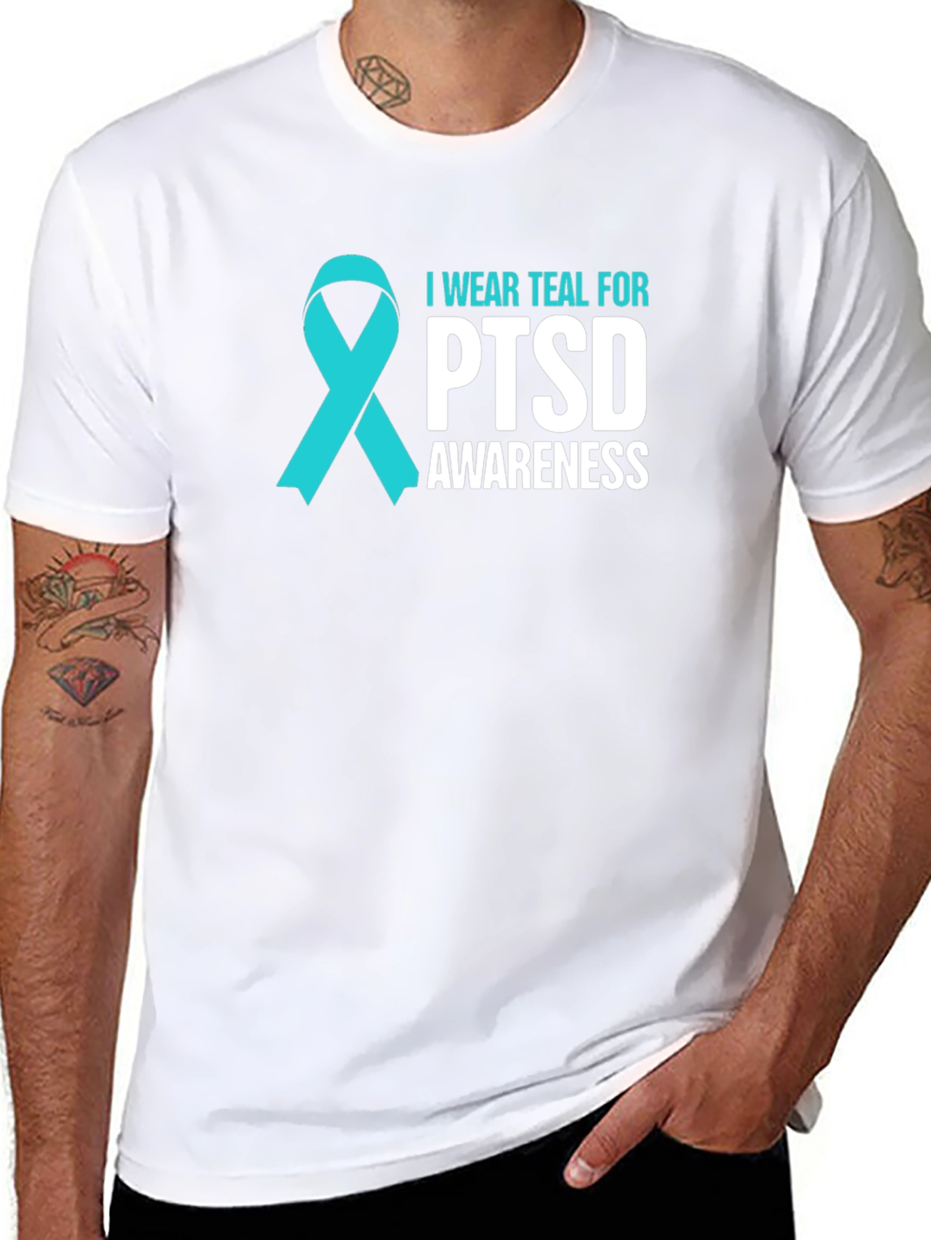 Teal PTSD Awareness Ribbon T-Shirt