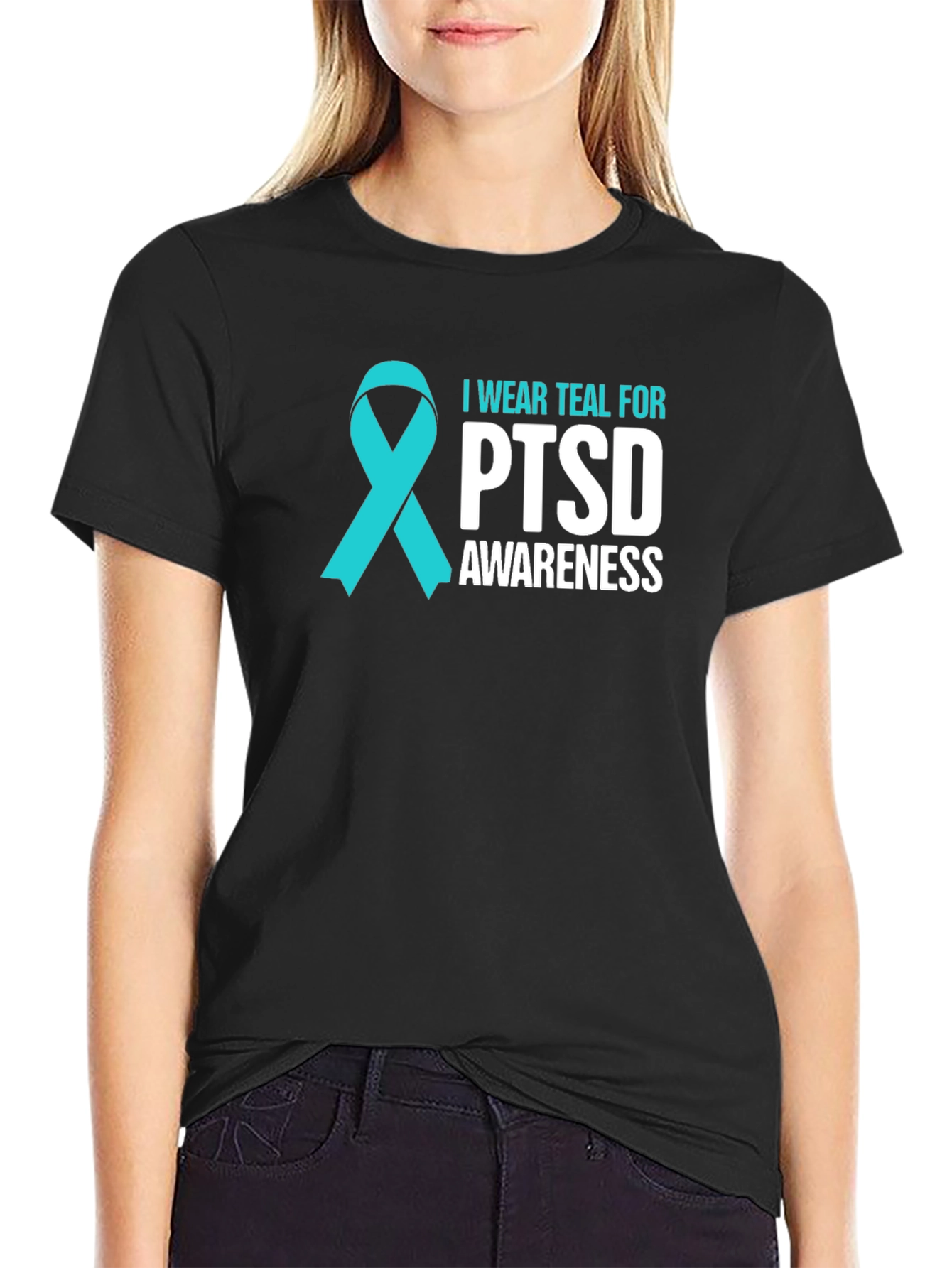 Teal PTSD Awareness Ribbon T-Shirt