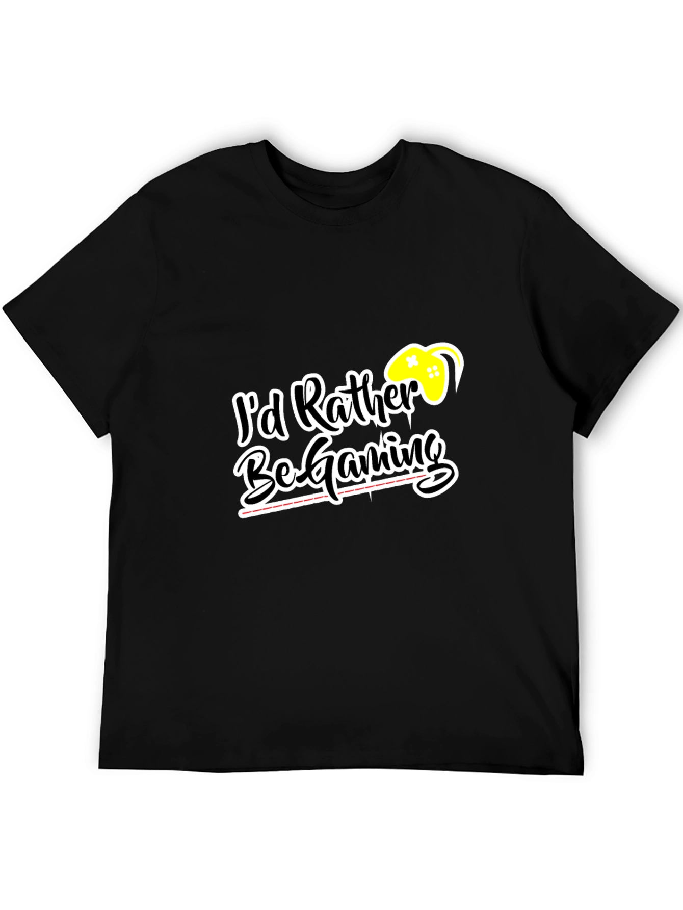 Id Rather Be Gaming Black T-Shirt