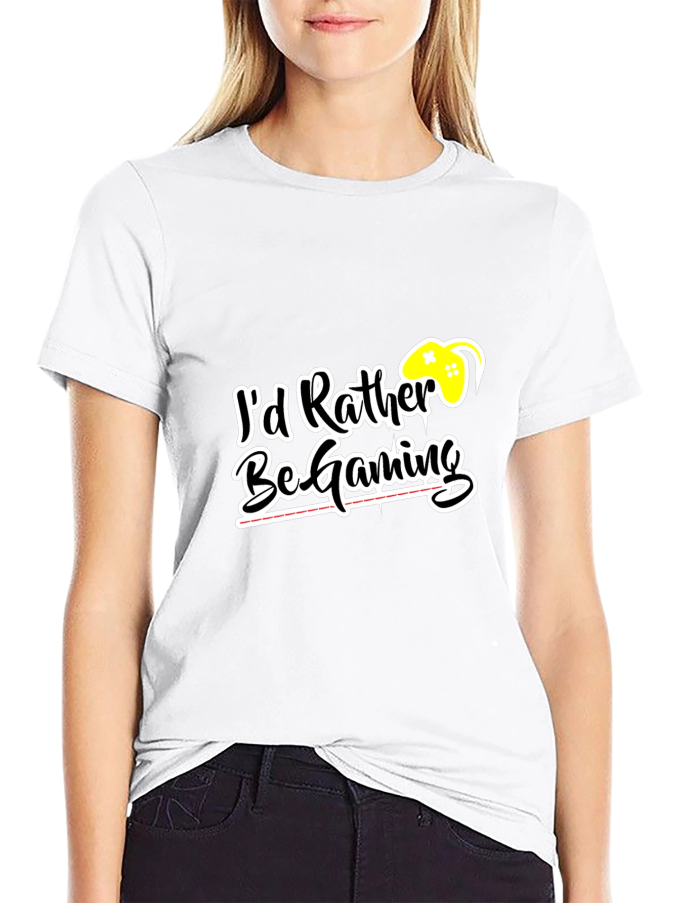 Id Rather Be Gaming Black T-Shirt