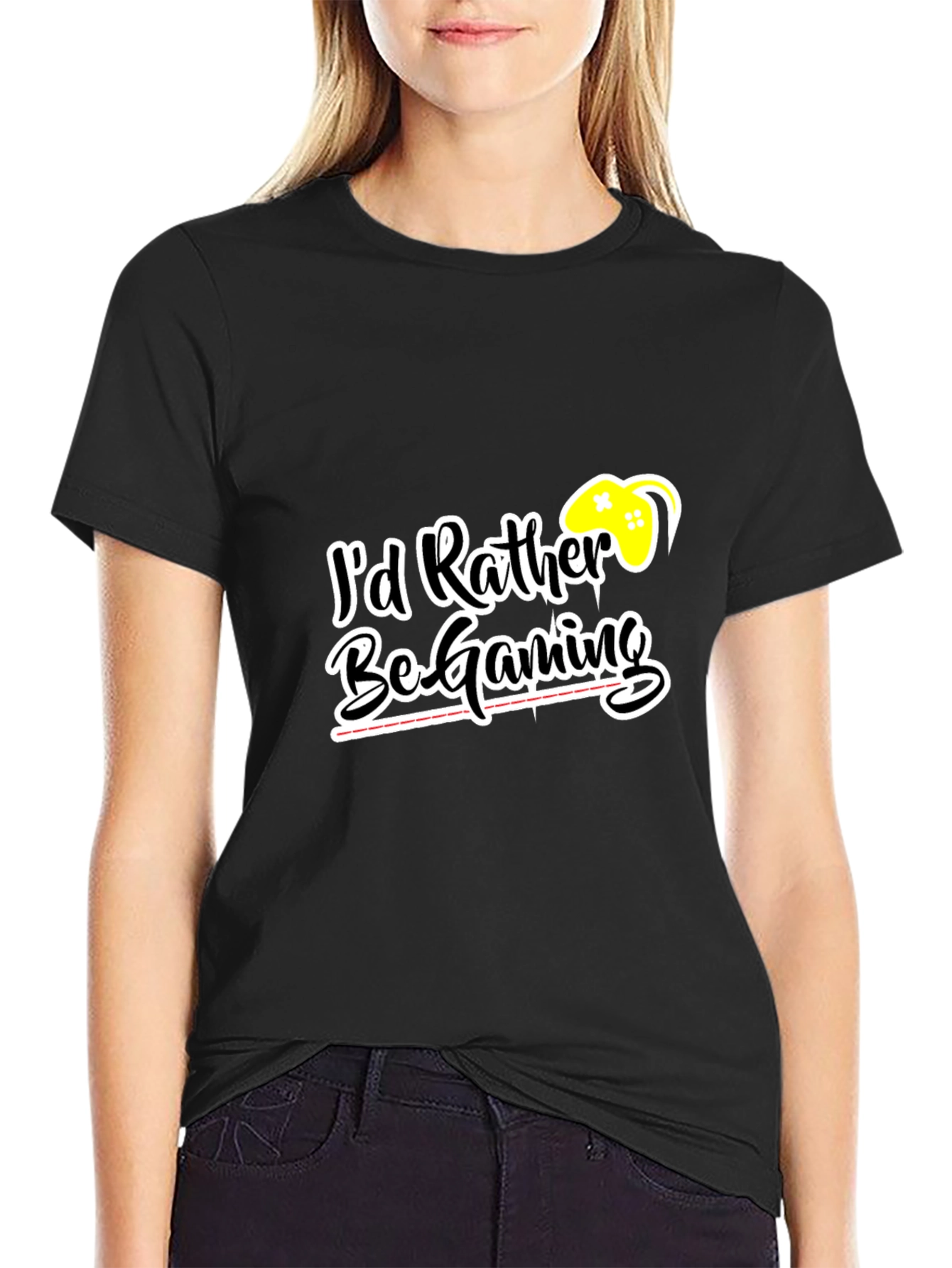 Id Rather Be Gaming Black T-Shirt