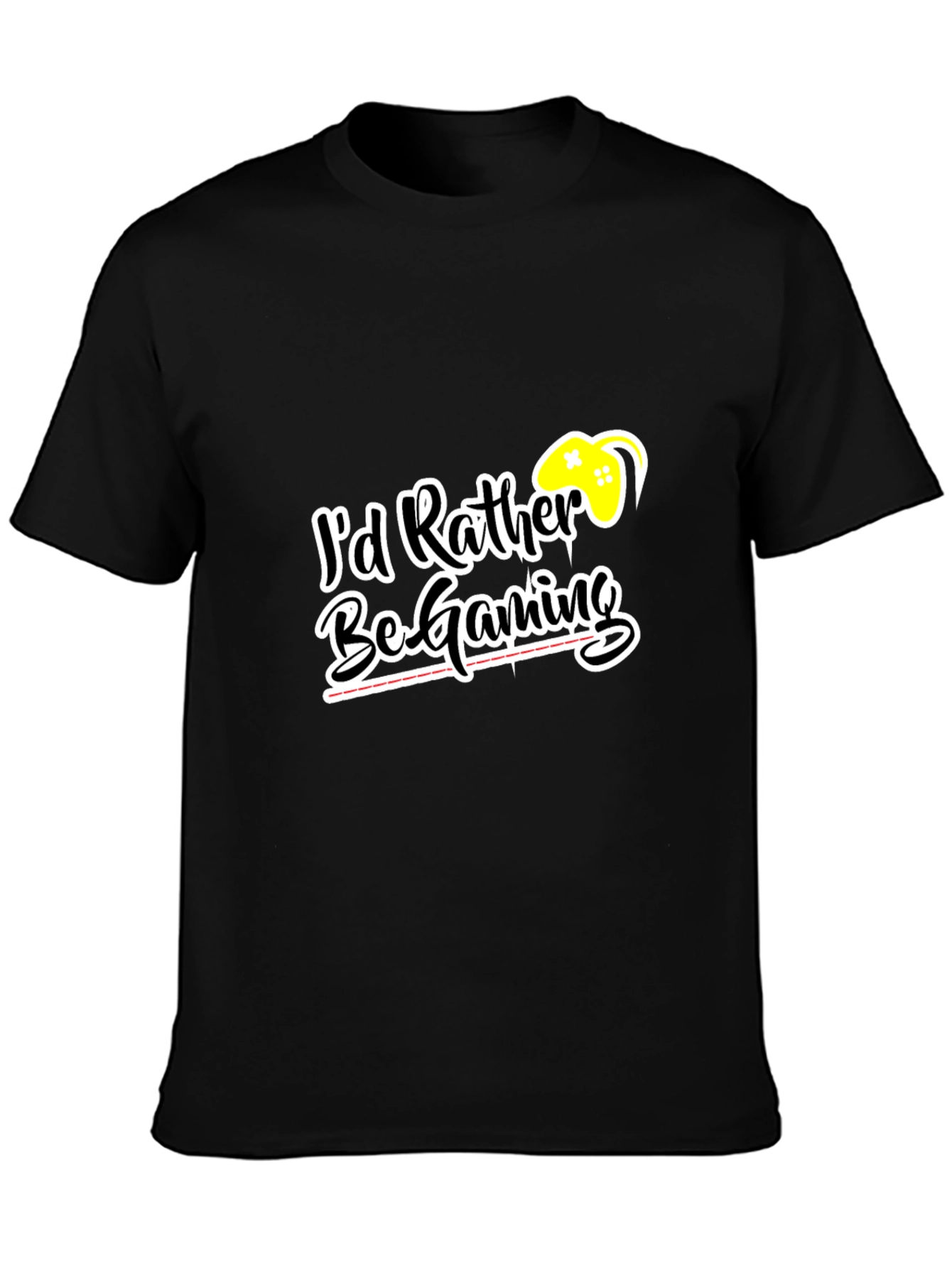 Id Rather Be Gaming Black T-Shirt