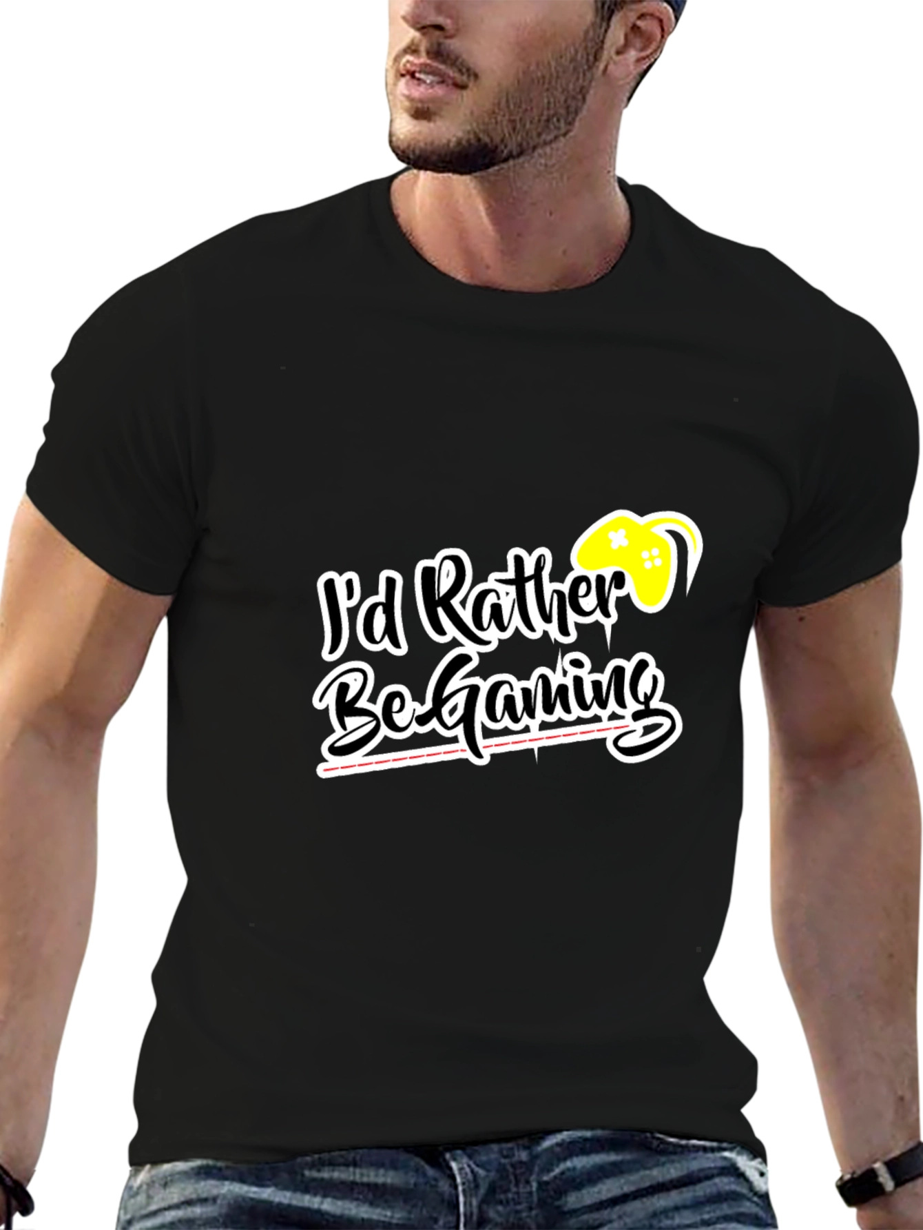 Id Rather Be Gaming Black T-Shirt