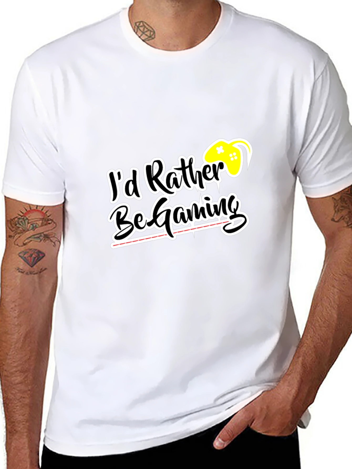 Id Rather Be Gaming Black T-Shirt