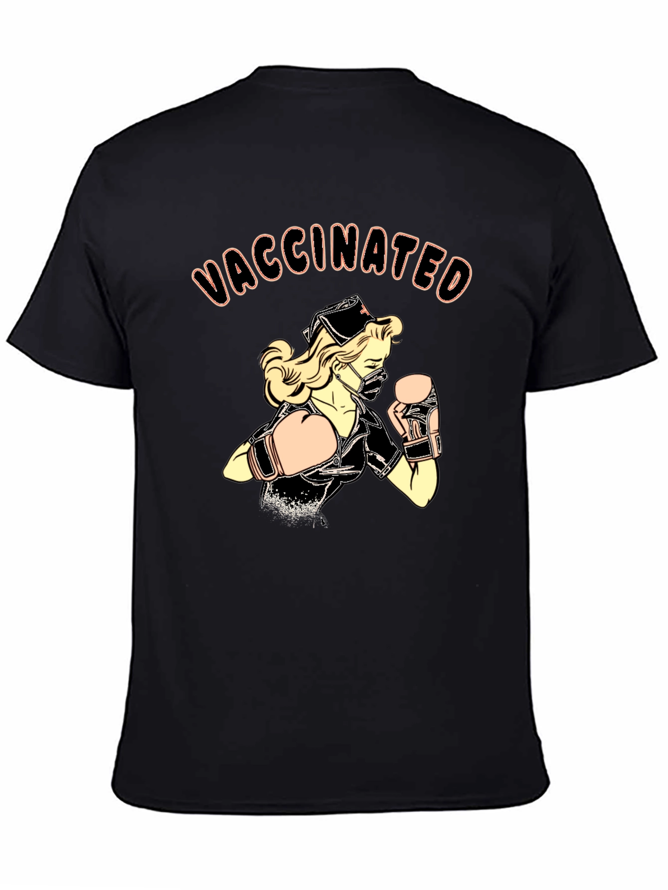 Vaccinated Nurse Boxer Graphic T-Shirt