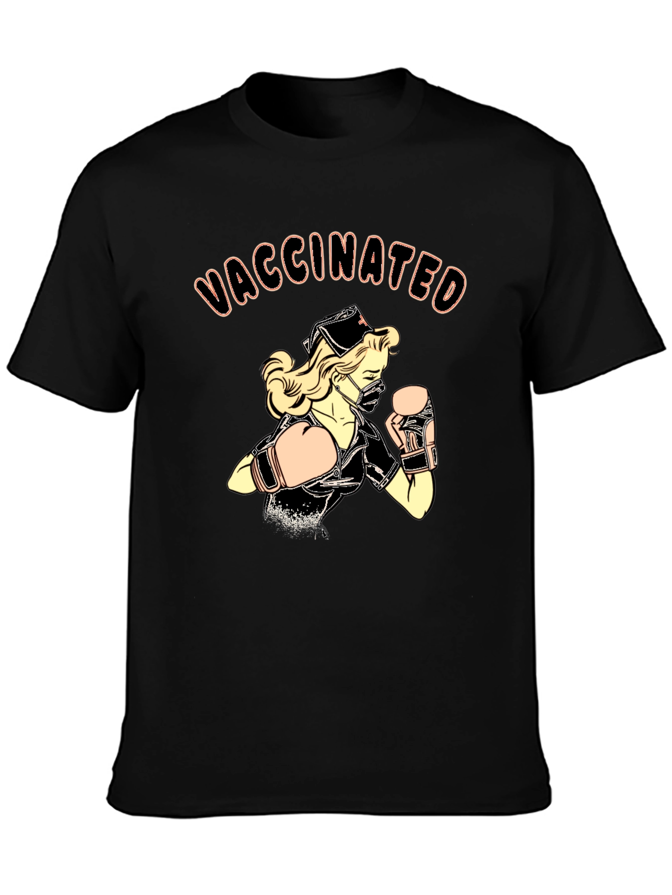 Vaccinated Nurse Boxer Graphic T-Shirt