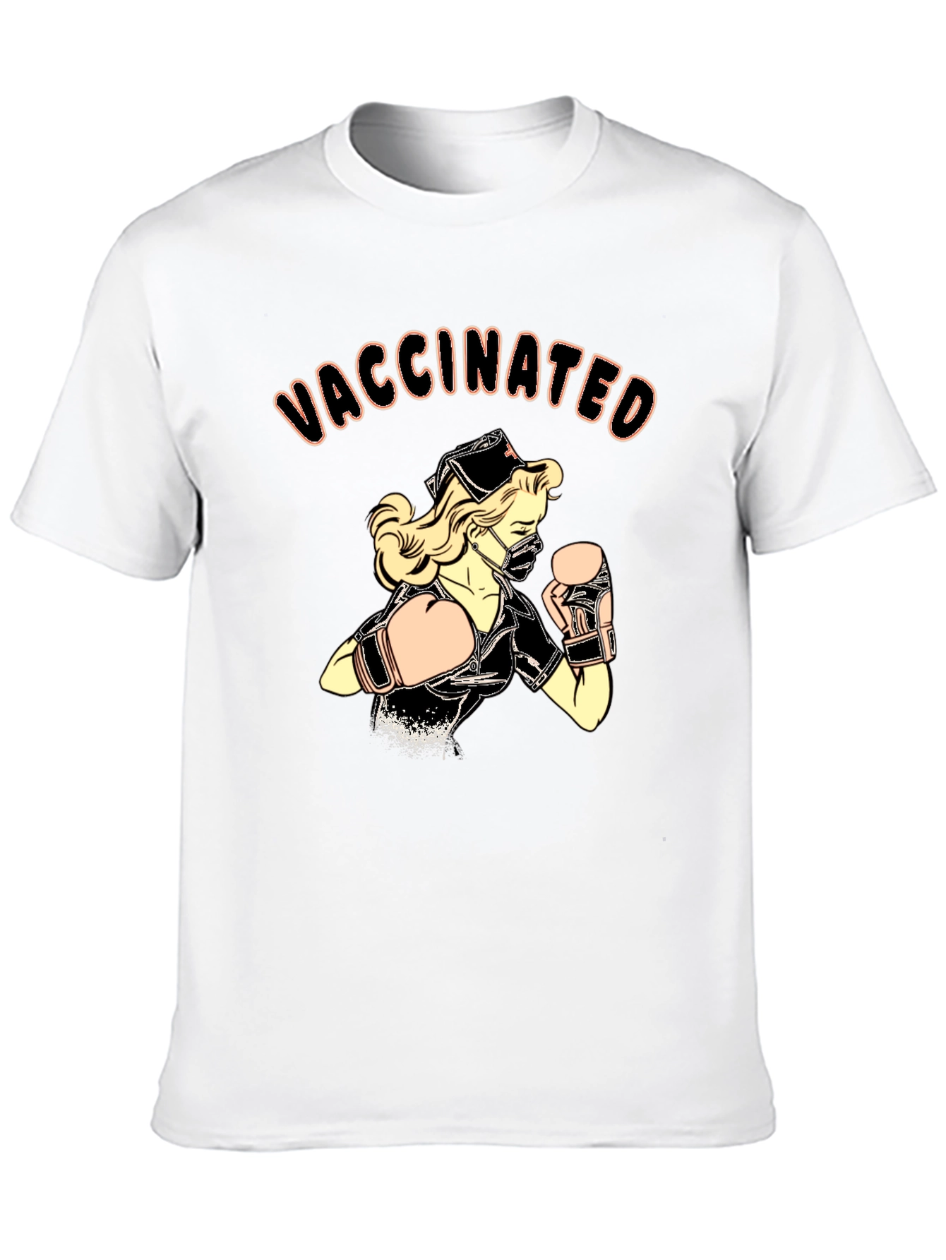Vaccinated Nurse Boxer Graphic T-Shirt
