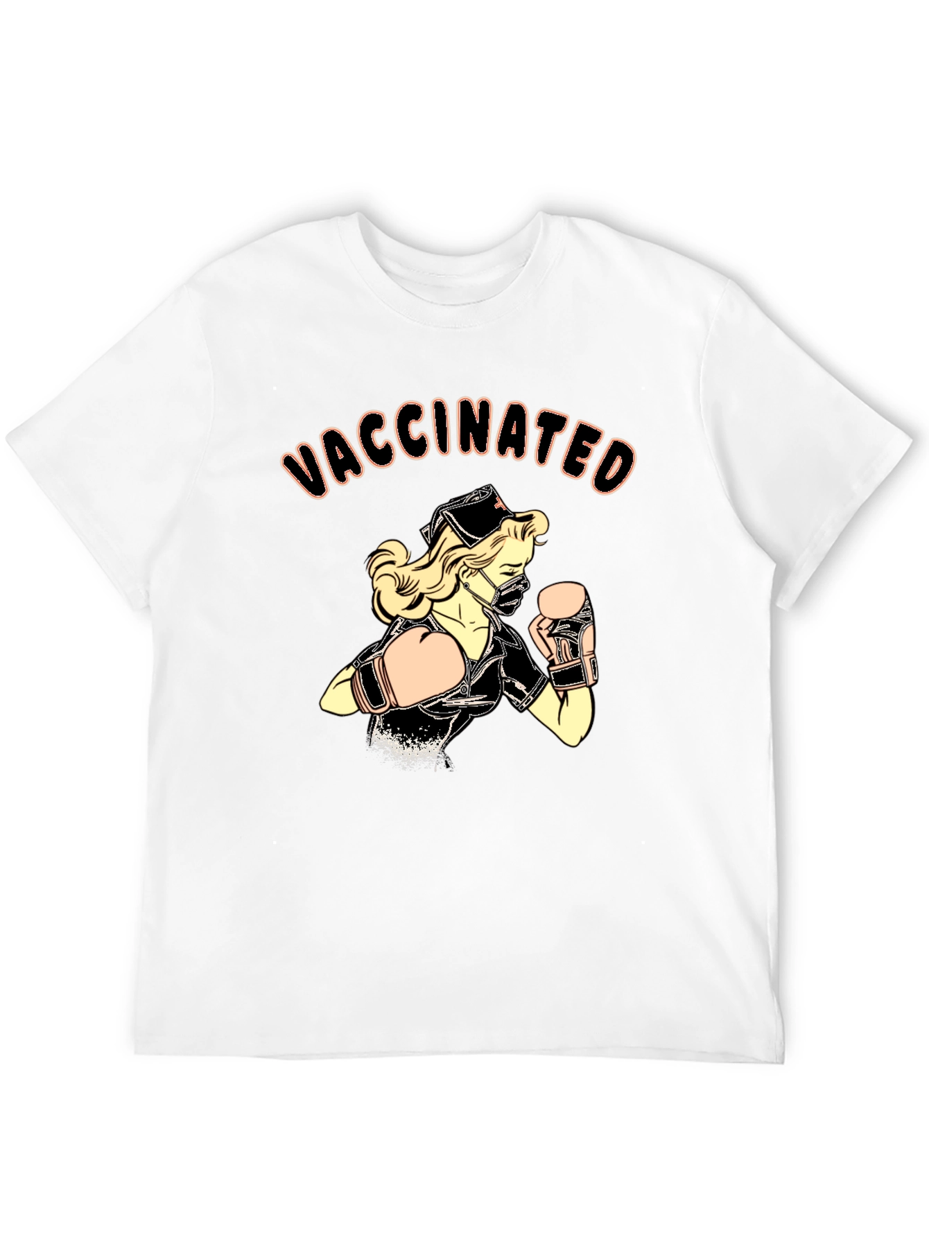 Vaccinated Nurse Boxer Graphic T-Shirt