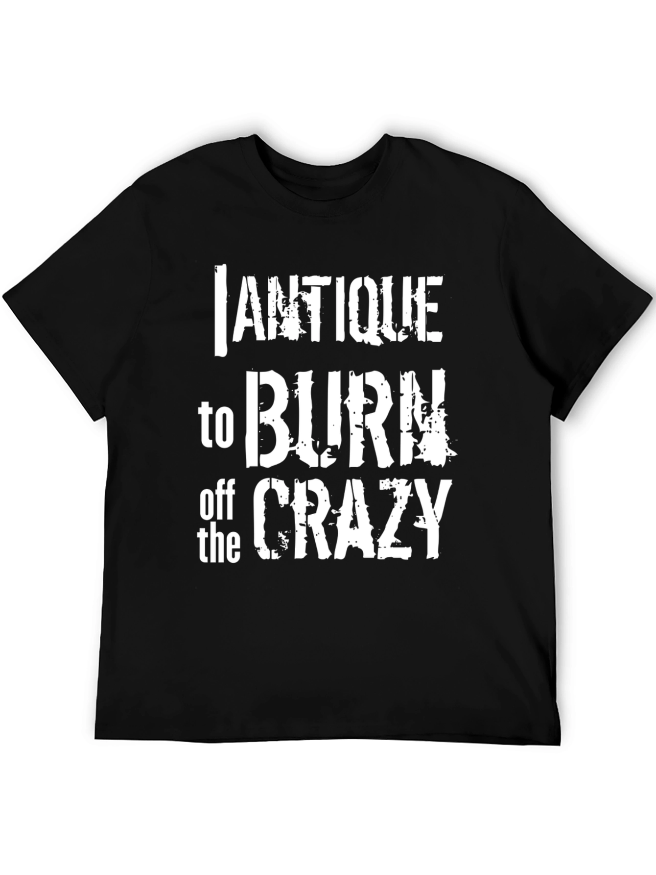 Antique Burn Off Crazy Graphic Tee - Black