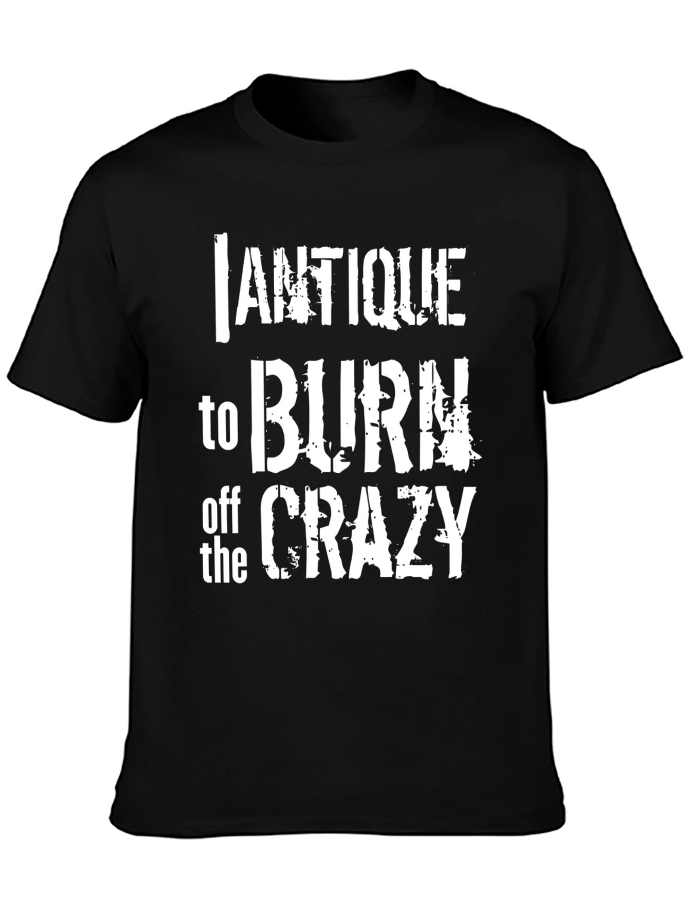 Antique Burn Off Crazy Graphic Tee - Black