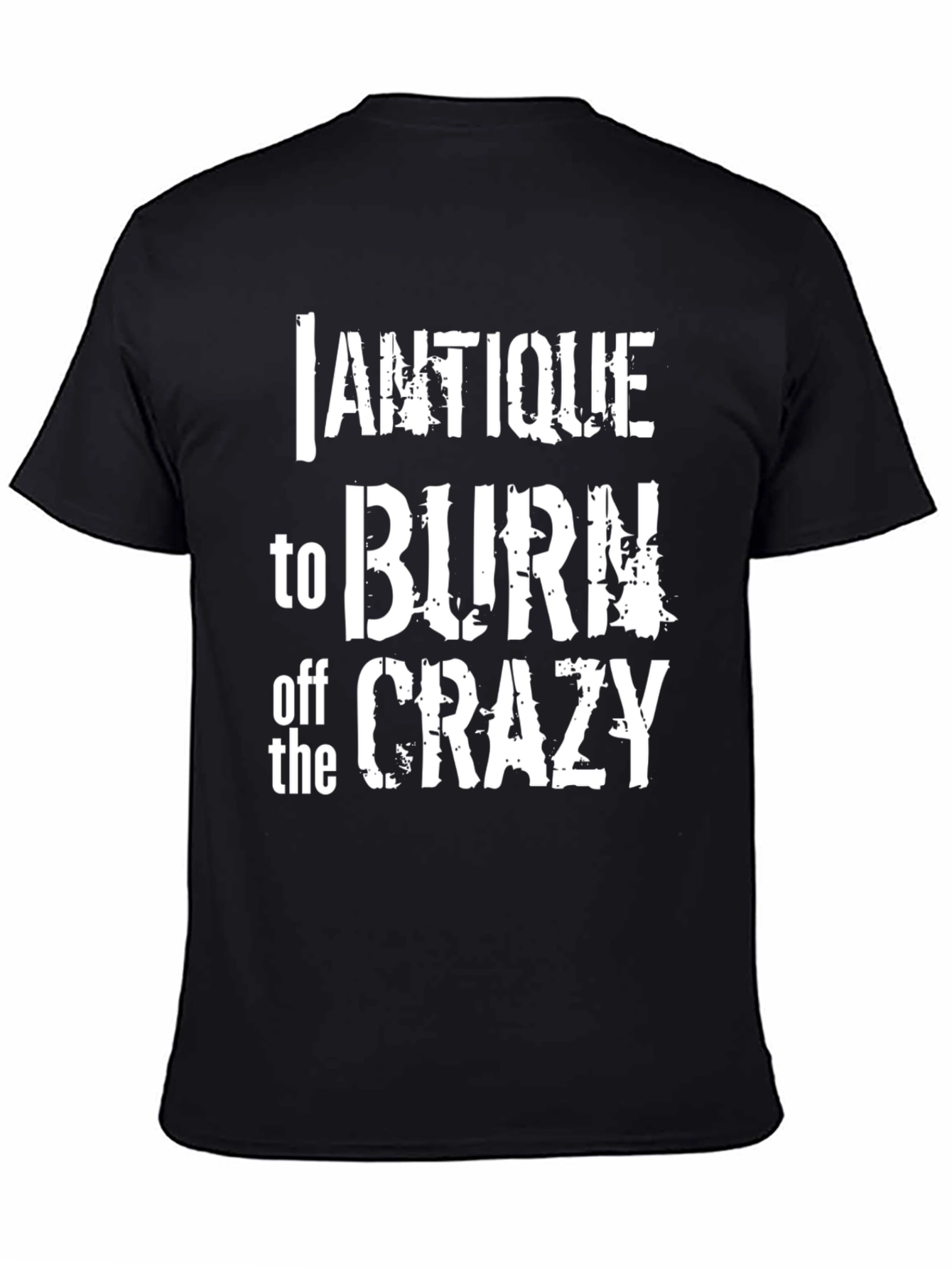 Antique Burn Off Crazy Graphic Tee - Black