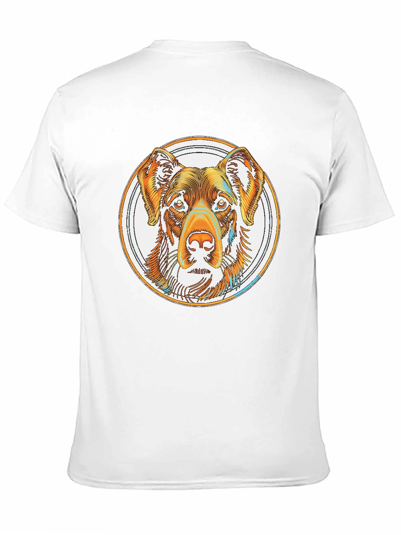 Dog Head in Circle Graphic Tee - Black