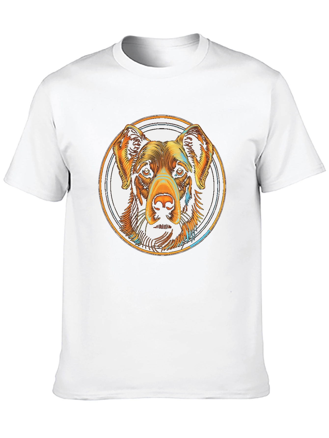 Dog Head in Circle Graphic Tee - Black