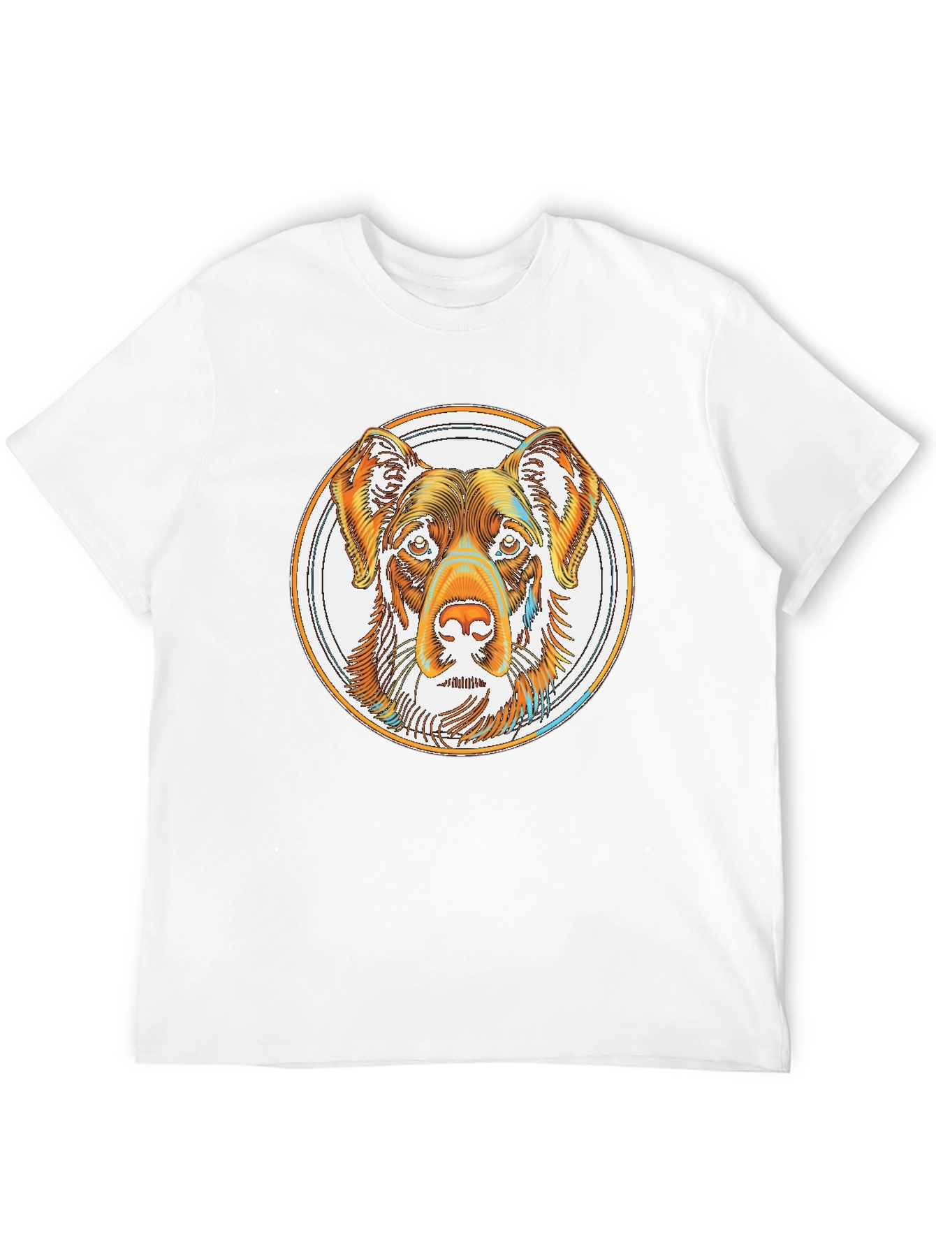 Dog Head in Circle Graphic Tee - Black