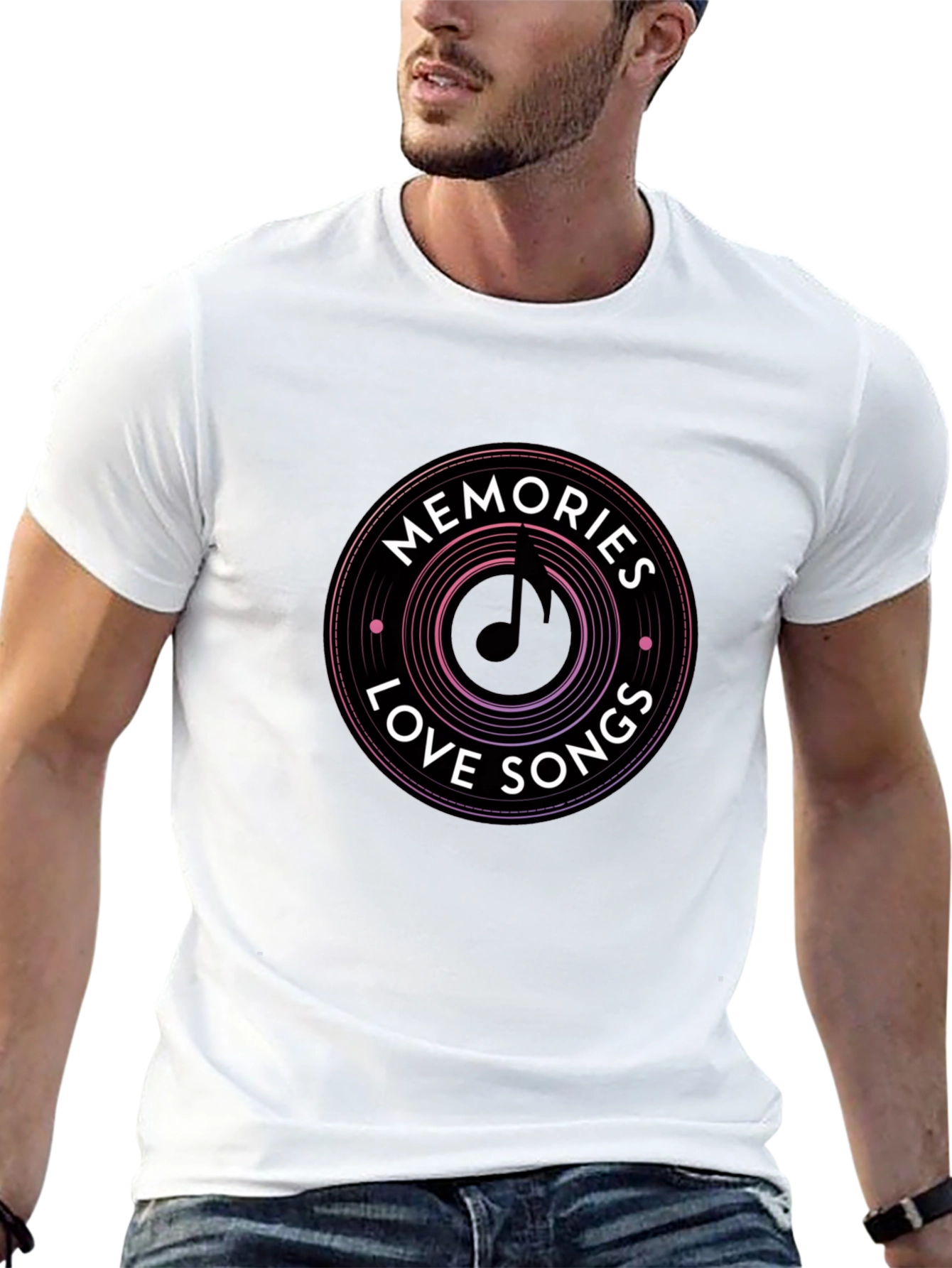 Memories Love Songs Black Graphic Tee