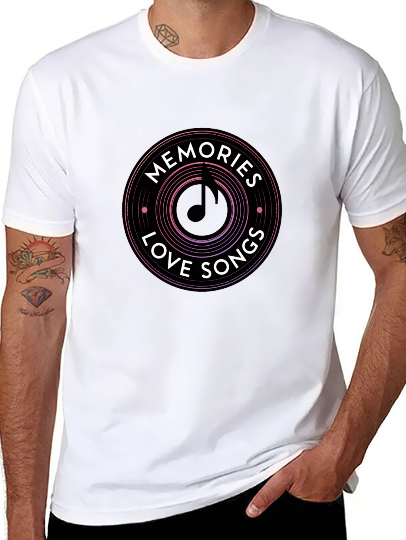 Memories Love Songs Black Graphic Tee