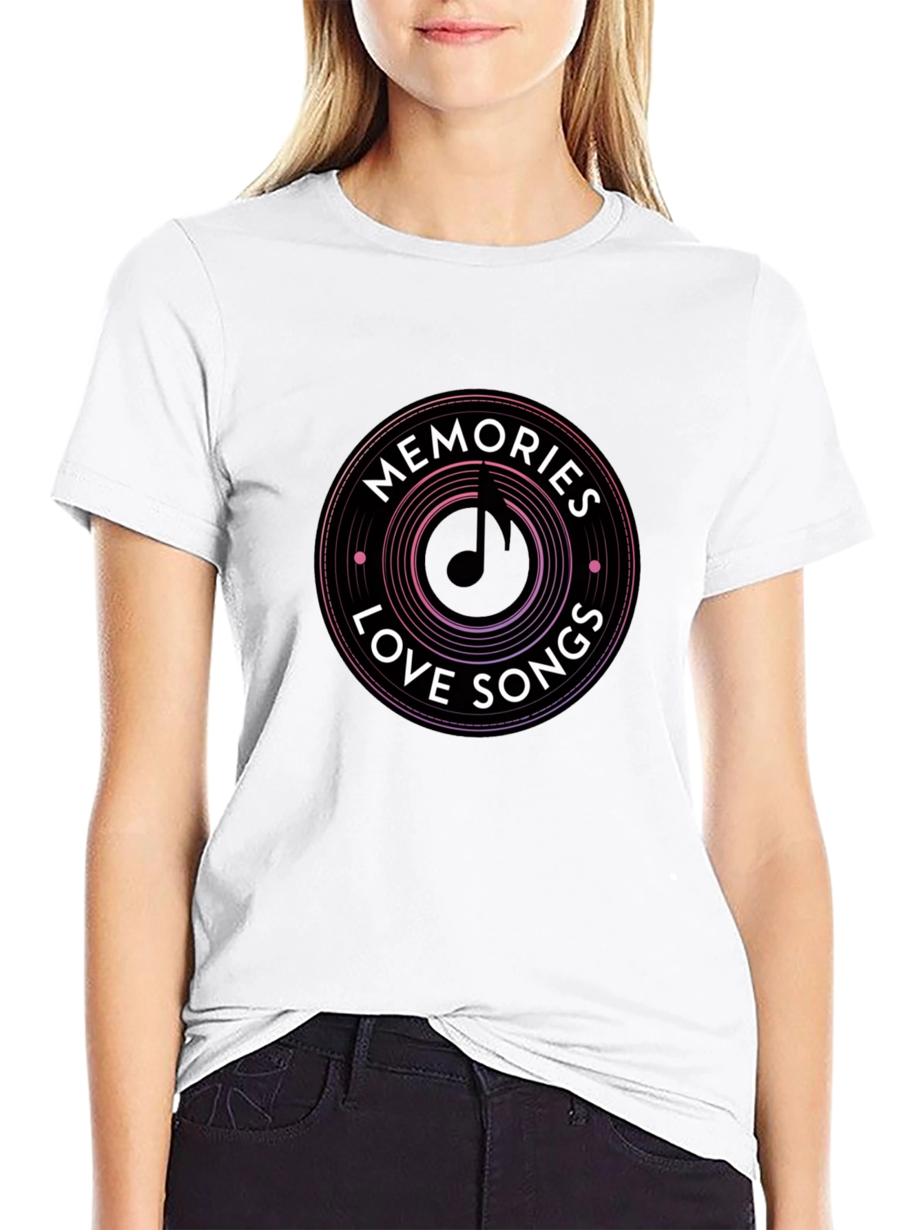 Memories Love Songs Black Graphic Tee