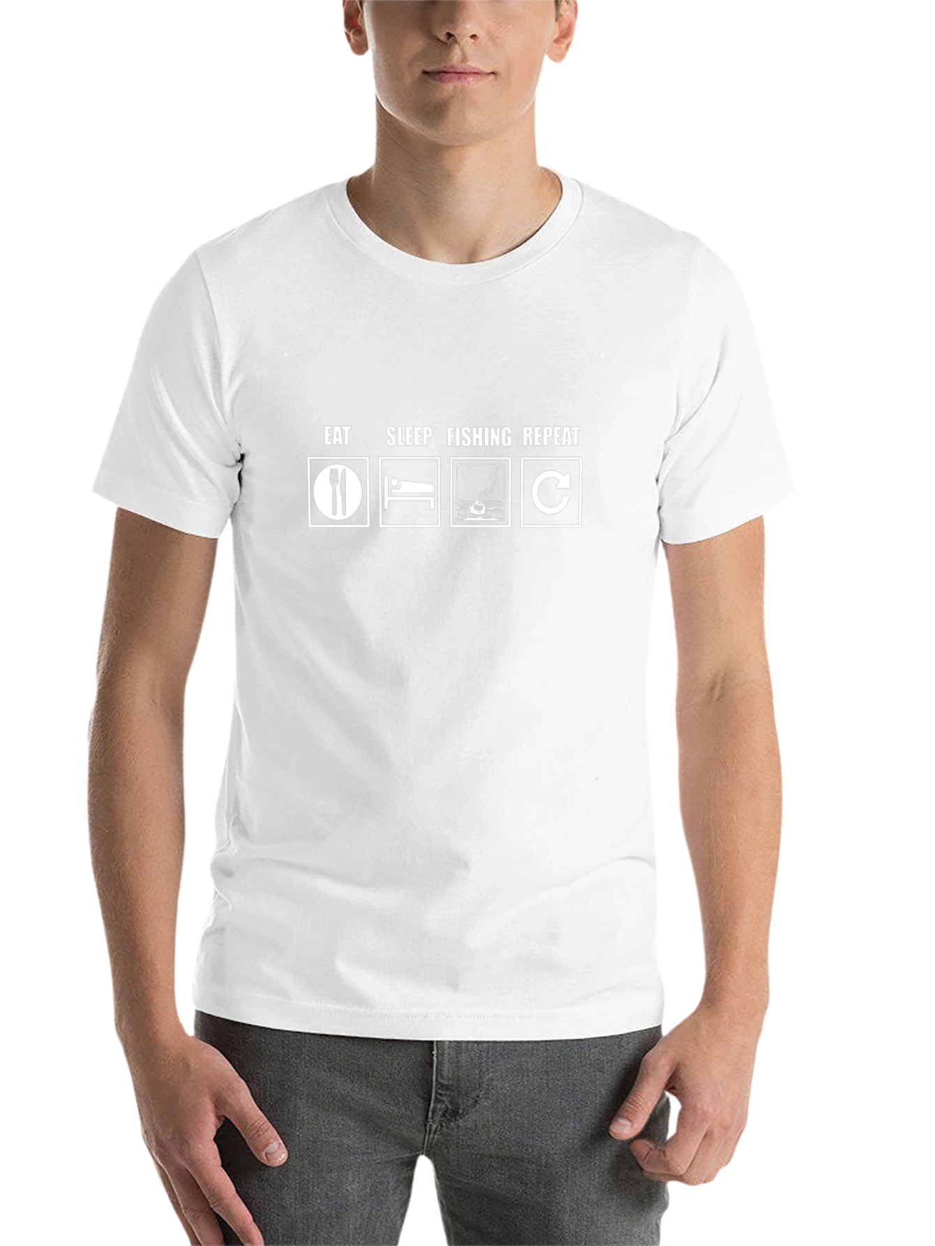 Eat Sleep Fishing Repeat T-Shirt - Black Graphic Tee
