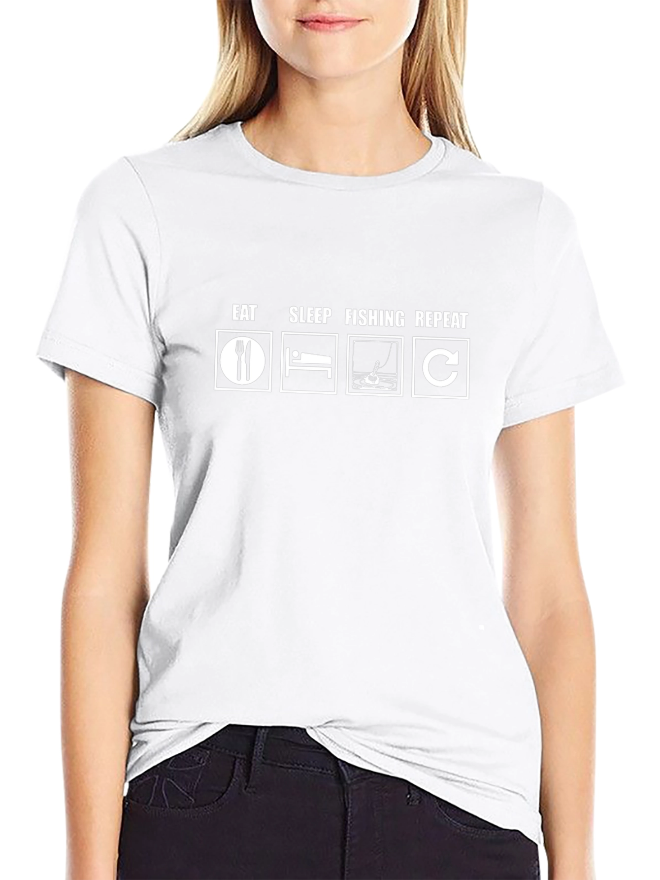 Eat Sleep Fishing Repeat T-Shirt - Black Graphic Tee