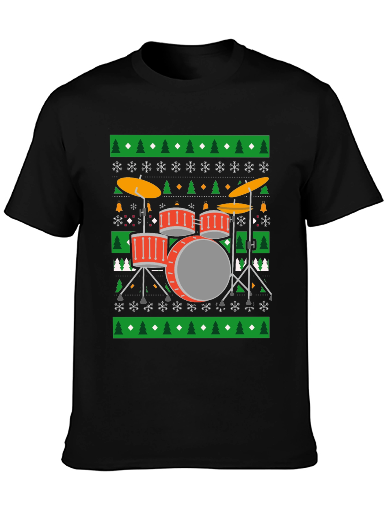Drum Kit Ugly Christmas Sweater T-Shirt